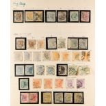 HONG KONG 1862 - 1949 COLLECTION of 200+ mint & used stamps on 7 album pages, note 1862 no wmk set