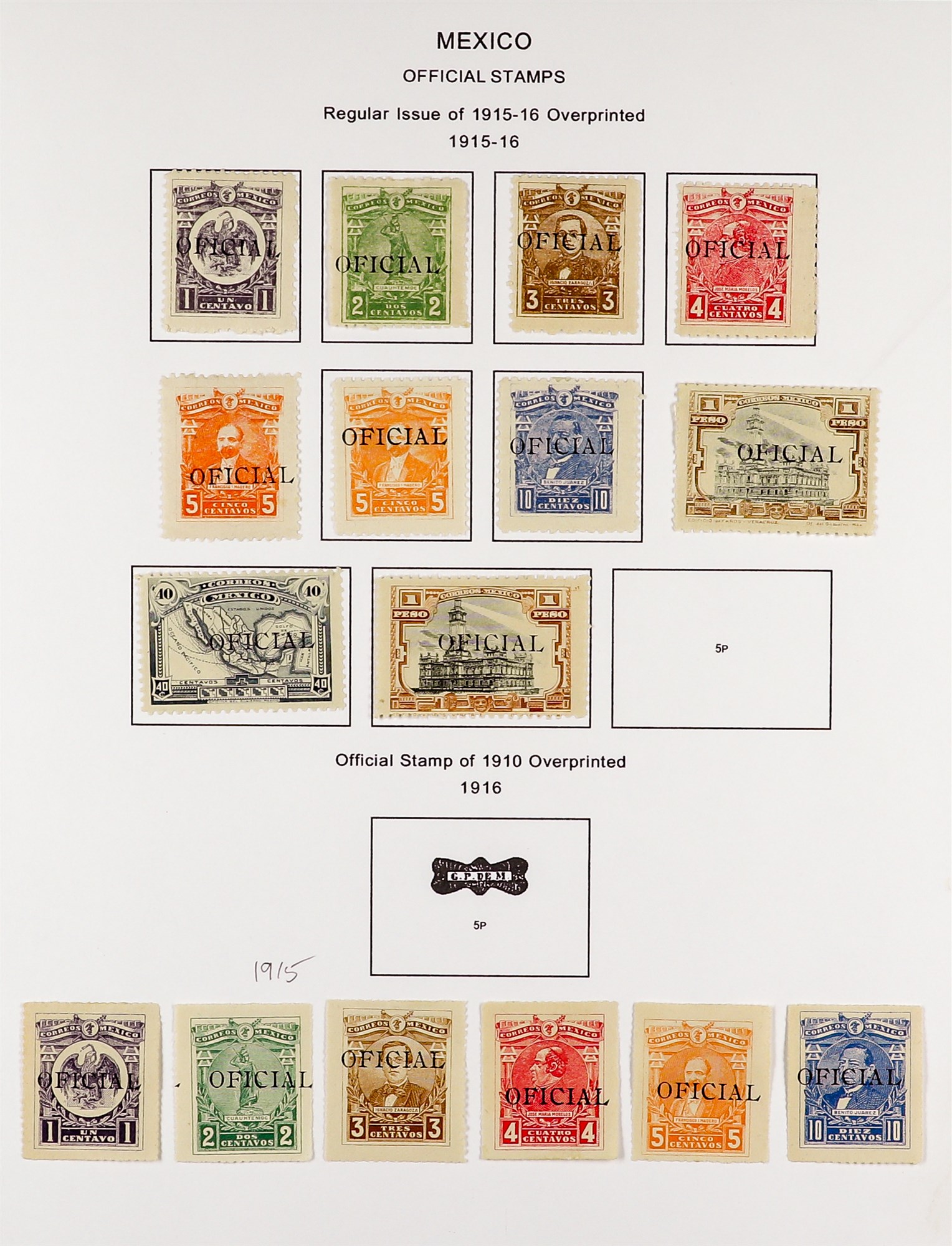 MEXICO 1913 - 1916 CIVIL WAR COLLECTION of around 300 mint stamps on pages, comprehensive with - Image 12 of 13