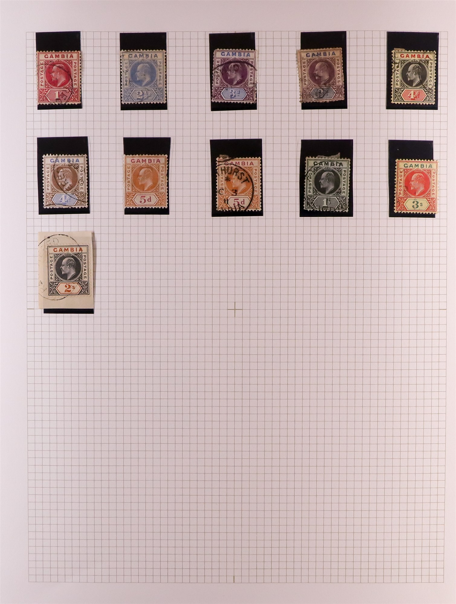 GAMBIA 1880 - 1935 COLLECTION incl. various Cameo issues mint, 1s violet used strip 3, 1902-05 set - Image 8 of 15