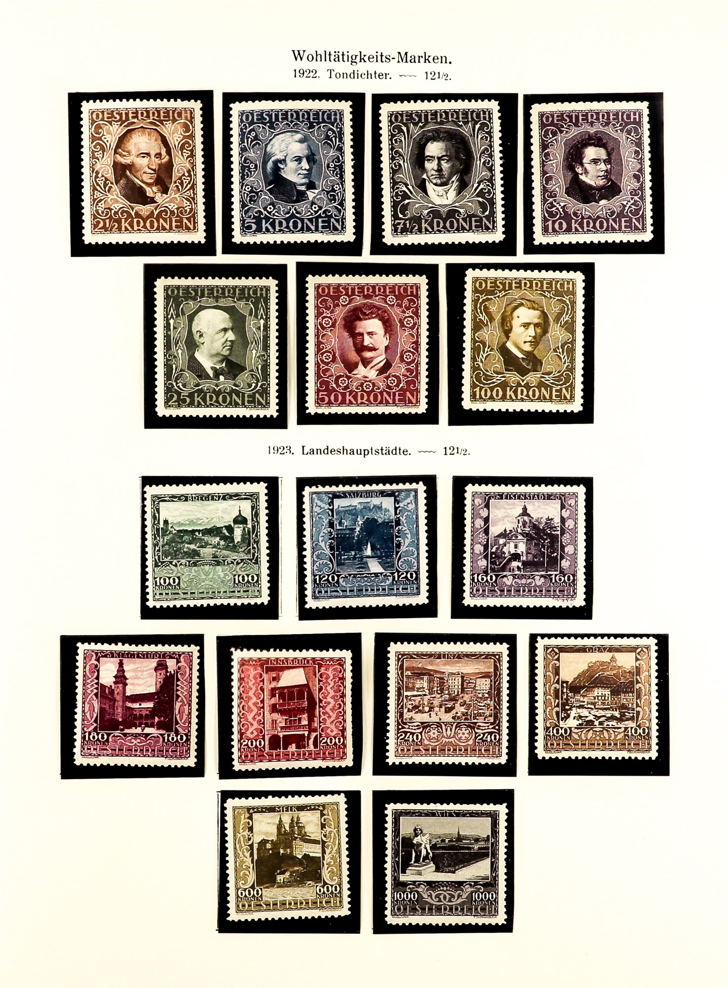 AUSTRIA 1918 - 1937 REPUBLIC COLLECTION of chiefly mint / never hinged mint sets in album incl