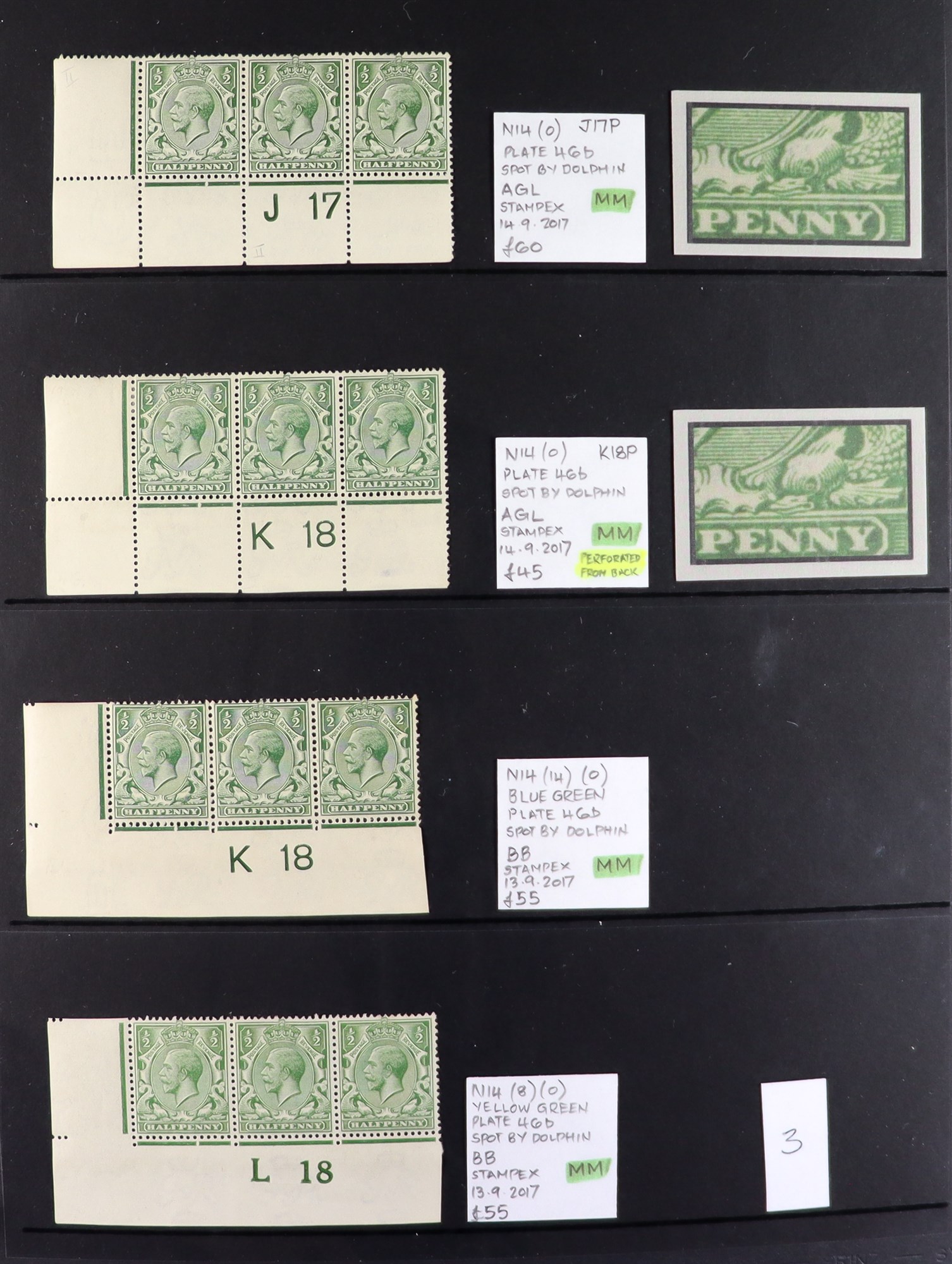 GB.GEORGE V 1912-24 ½d GREENS - SPECIALIZED CONTROL NUMBERS COLLECTION of mint (much never hinged - Image 3 of 27