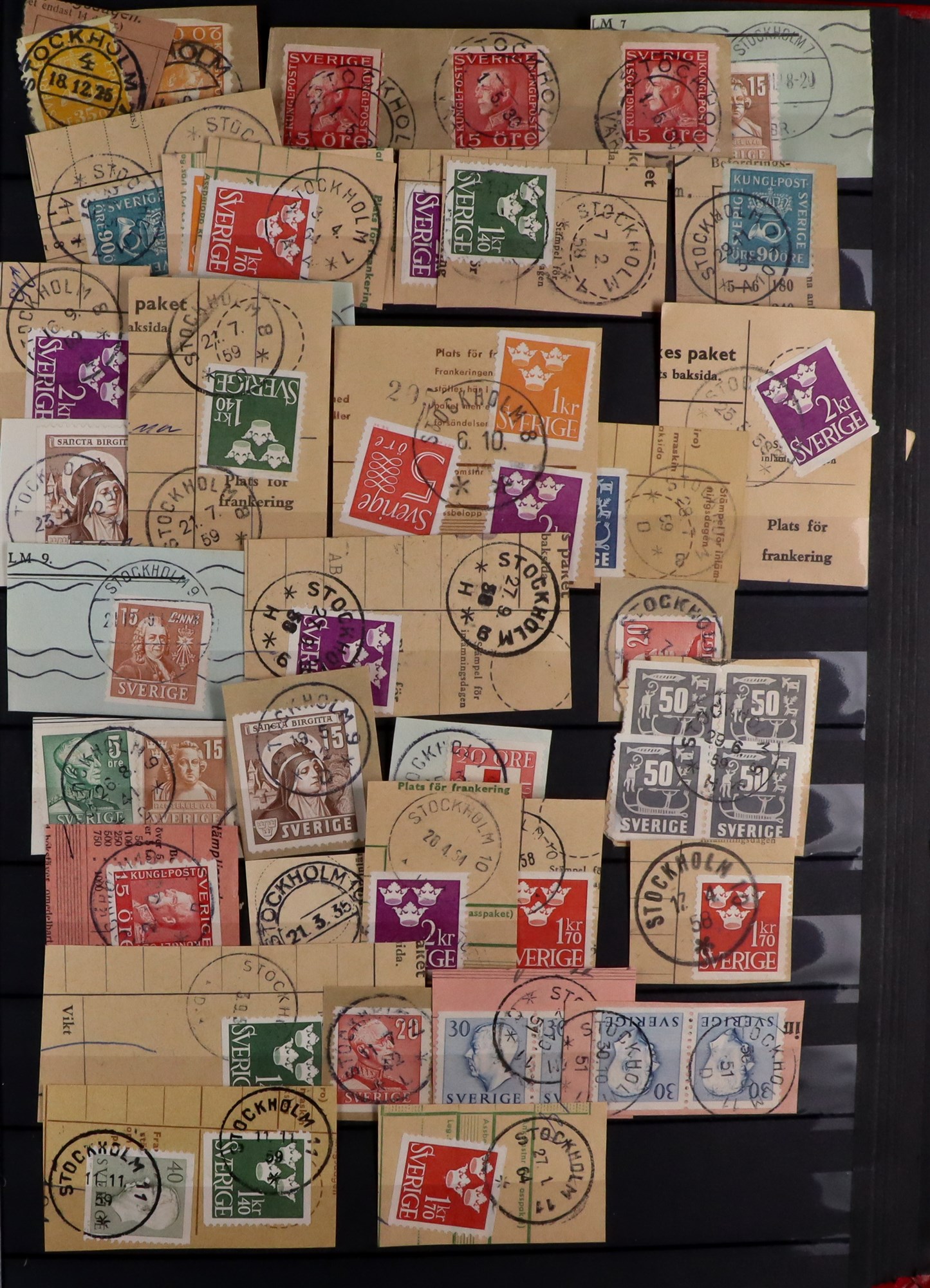 SWEDEN POSTMARKS Mostly 1880's-1950's used stamps selected for nice cancels, mostly with superb - Image 6 of 11