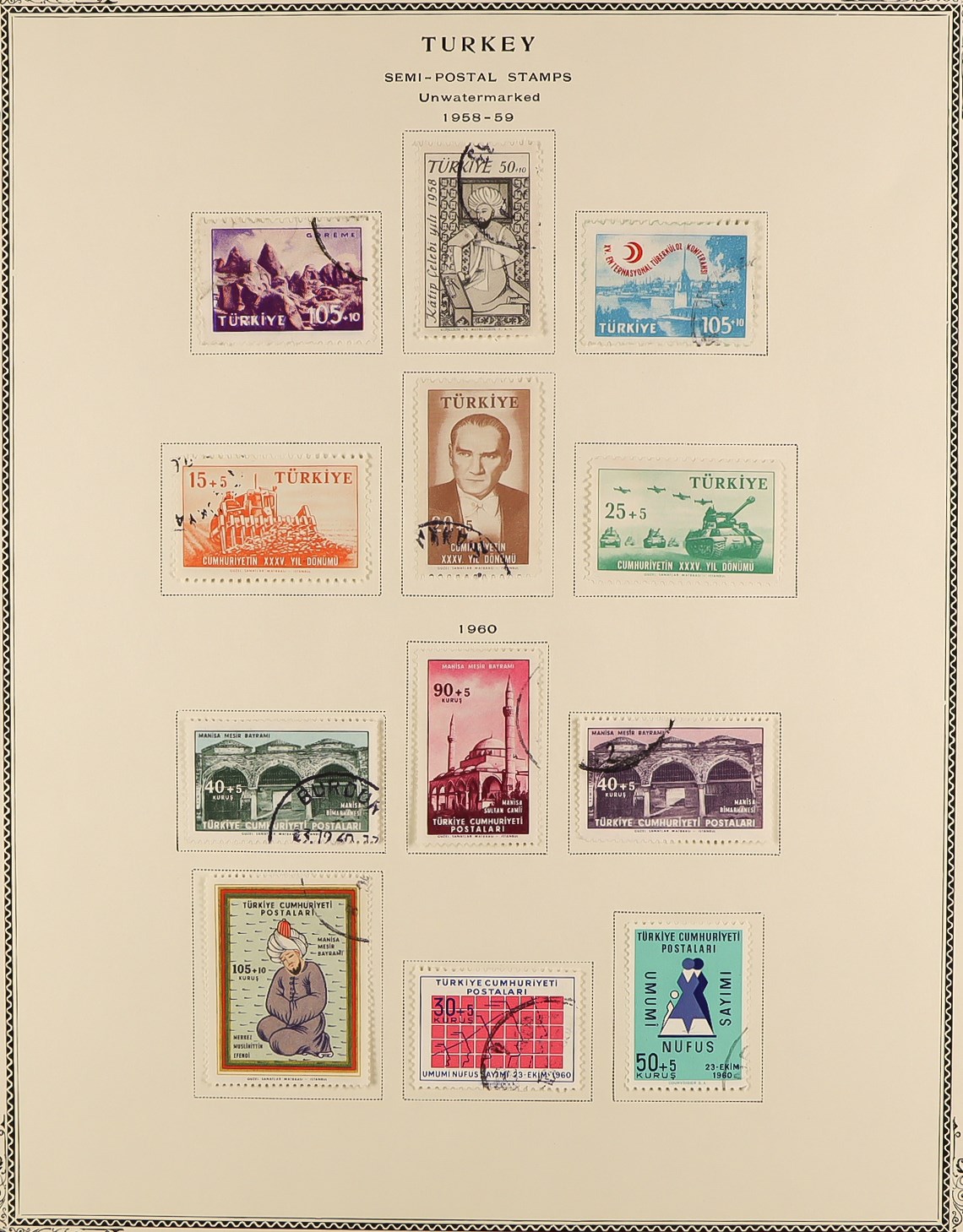 TURKEY 1863 - 1973 COLLECTION of approx. 1500 mint & used stamps in large 'Scott' Turkey album, note - Image 21 of 33