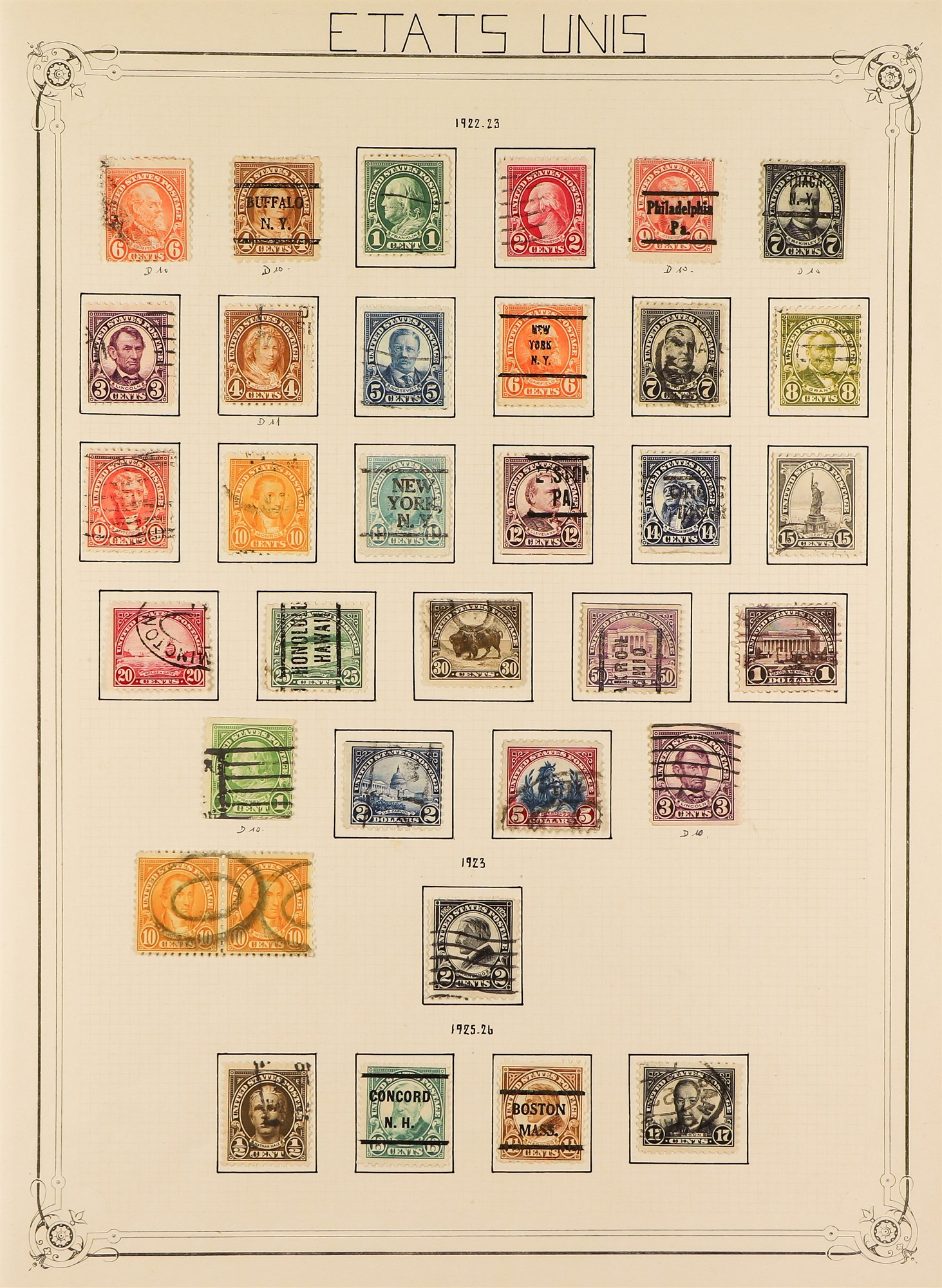 UNITED STATES 1902 - 1938 COLLECTION of mint and used stamps on old Yvert album pages, includes many - Image 5 of 12