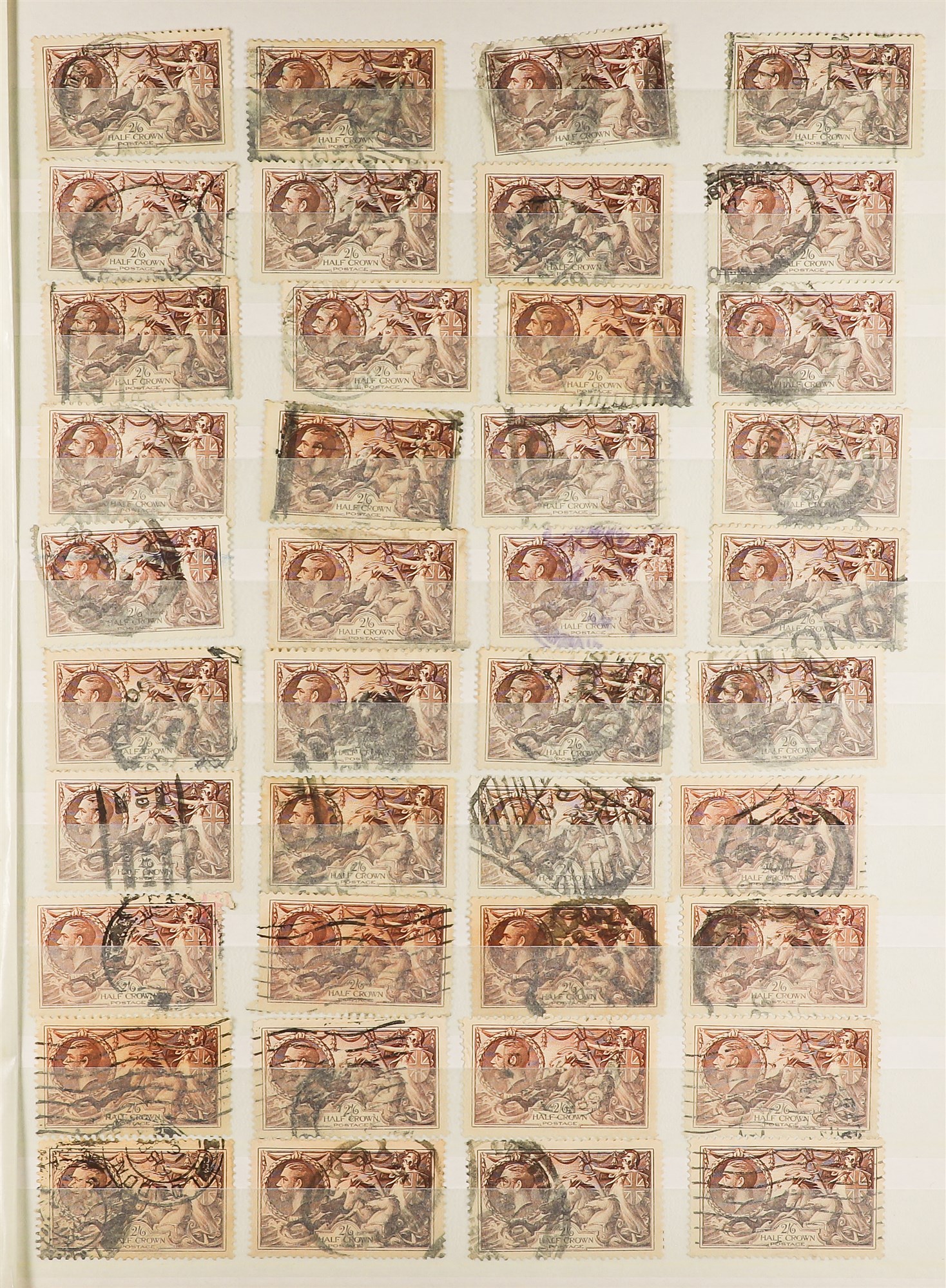 GB.GEORGE V 1934 RE-ENGRAVED SEAHORSES approx 600 used examples - 2s6d browns (440+), 5s rose- - Image 3 of 16