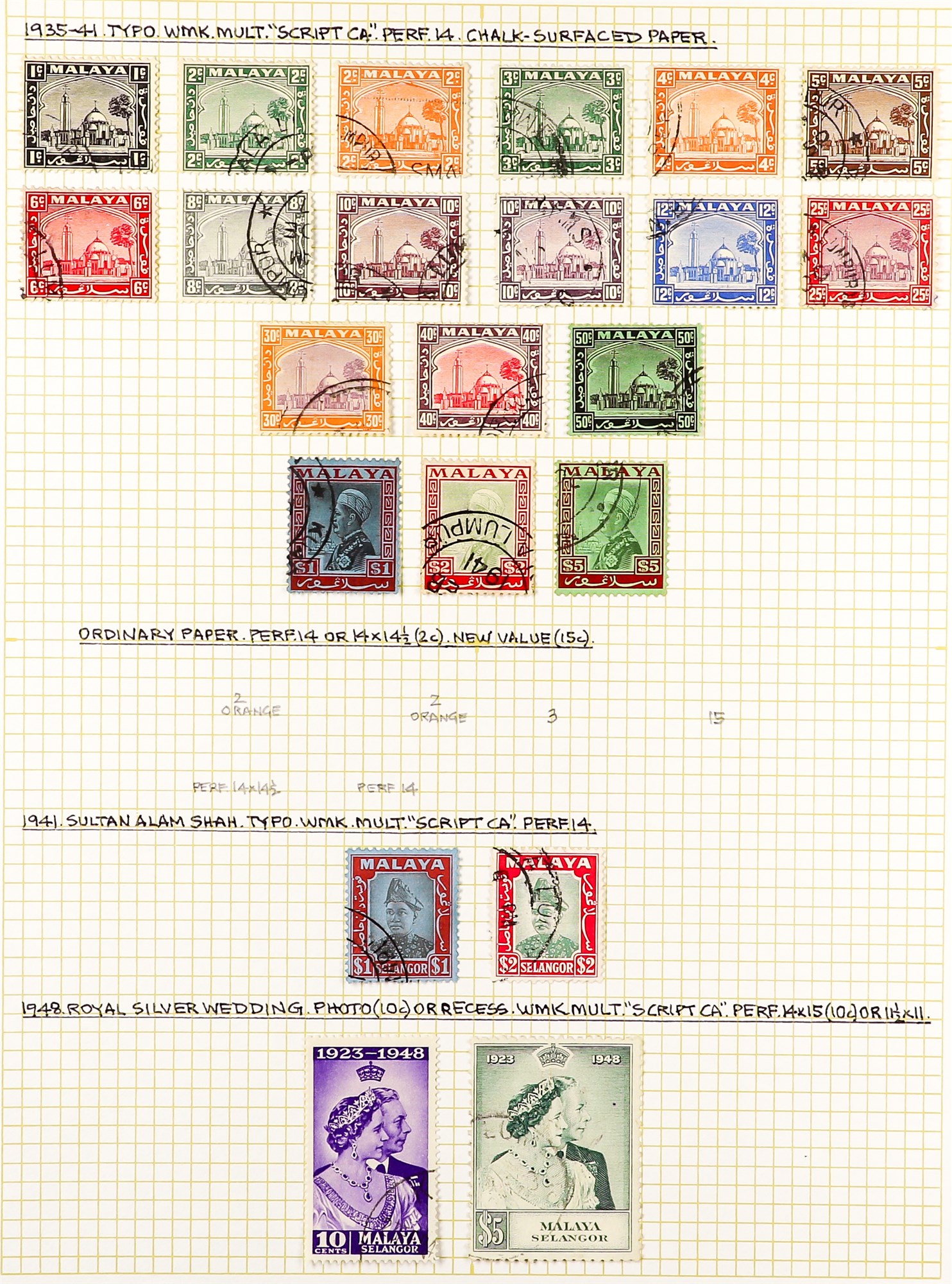 MALAYA STATES SELANGOR COLLECTION of over 100 very fine used stamps (1895-99 $1, $5, $10 & $25 - Image 3 of 6