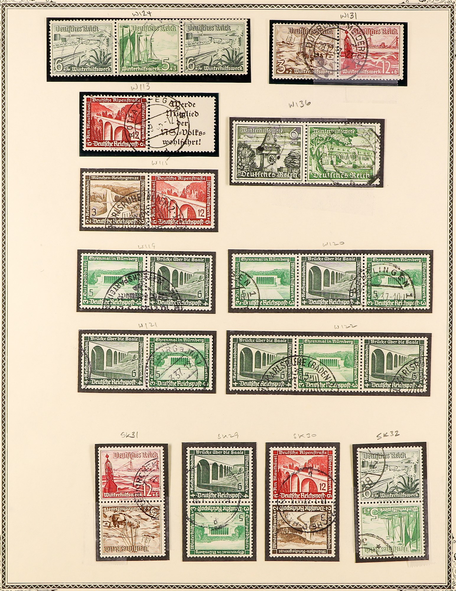 GERMANY 1932 - 1941 SE-TENANT AND TETE-BECHE collection of over 85 used multiples, each with - Image 5 of 6