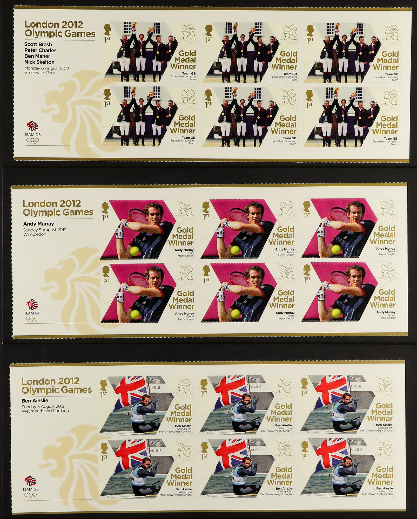 GB.ELIZABETH II 2012 Olympic Gold Medal Winners complete set of sheetlets of 6, SG 3342a/70a, and - Image 7 of 16