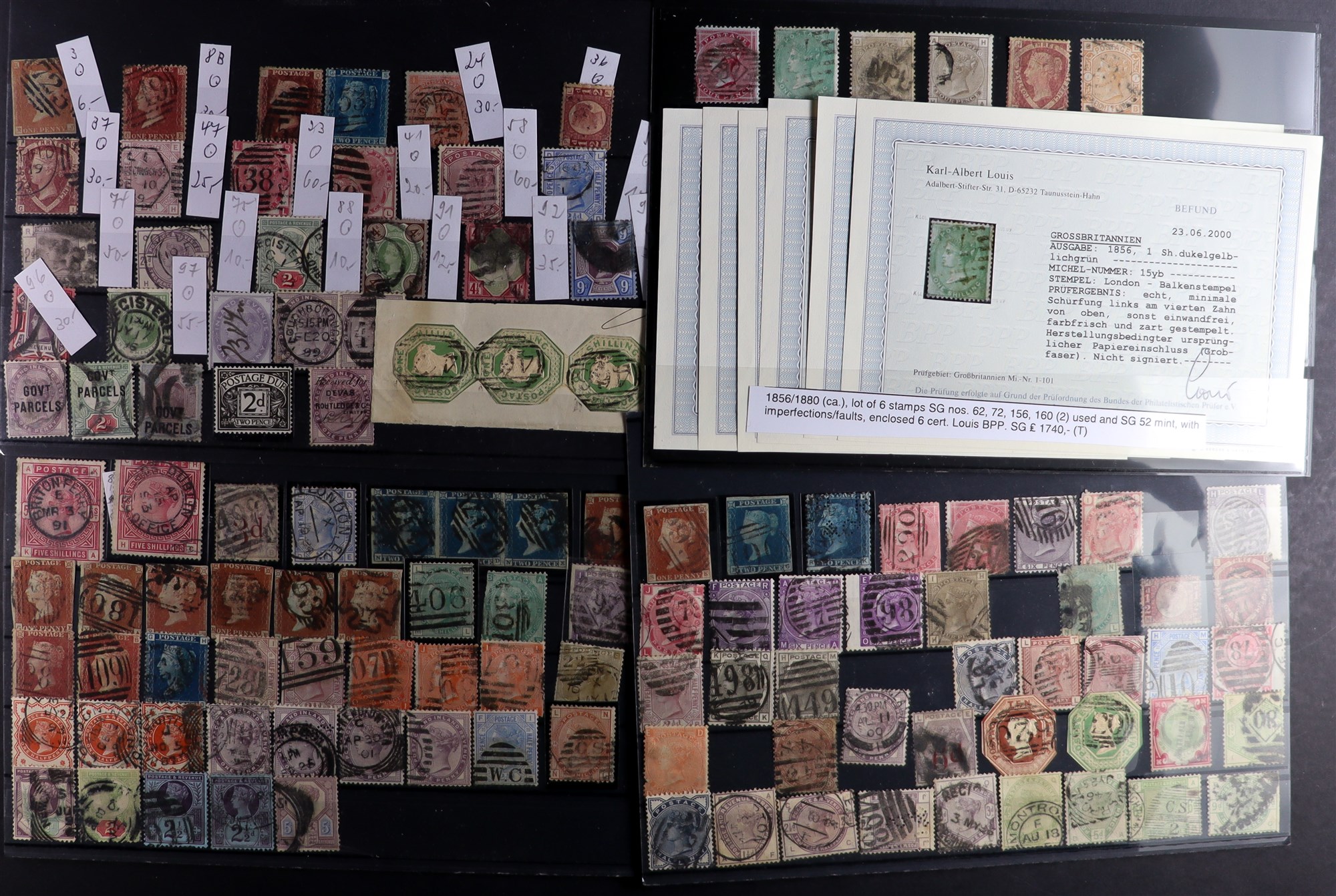 GREAT BRITAIN 1840-1950's USED ACCUMULATION on stock cards & pages, includes 1840 1d Penny Blacks ( - Image 10 of 21