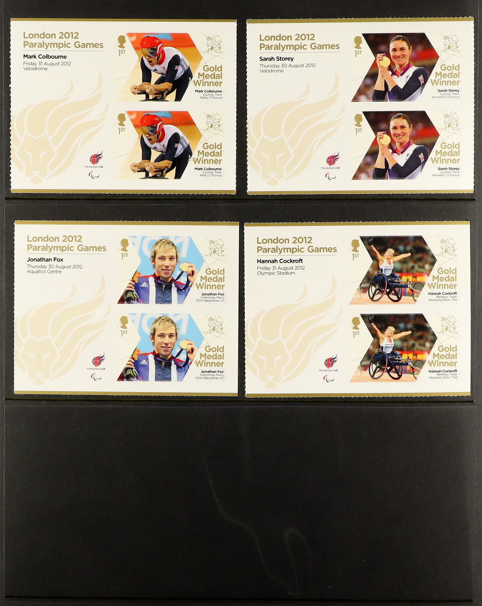 GB.ELIZABETH II 2012 Olympic Gold Medal Winners complete set of sheetlets of 6, SG 3342a/70a, and - Image 14 of 16