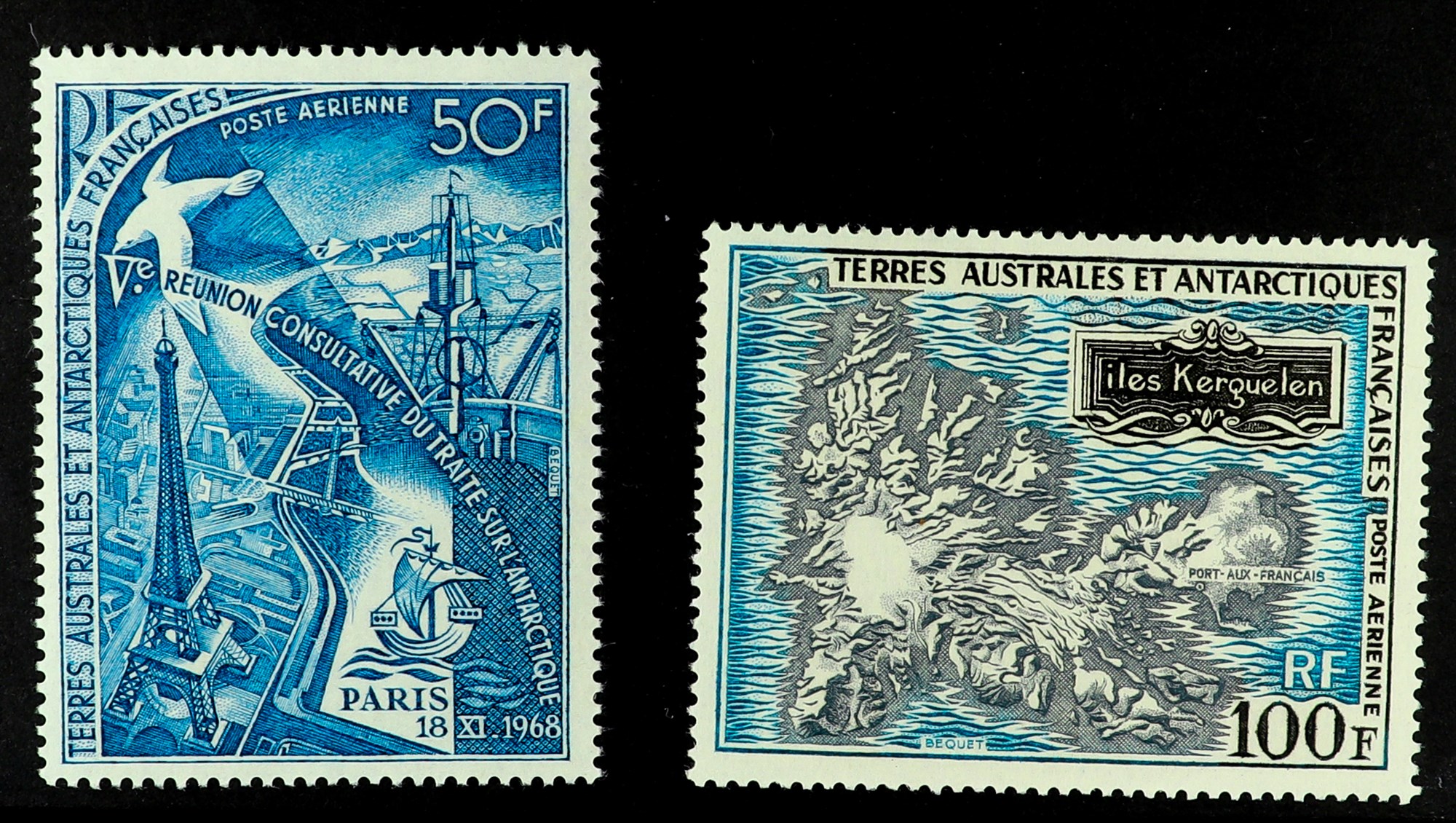 FRENCH DEPENDENCIES T.A.A.F. 1959 - 1970 NEVER HINGED MINT COLLECTION of 24 stamps on stock cards, - Image 3 of 3