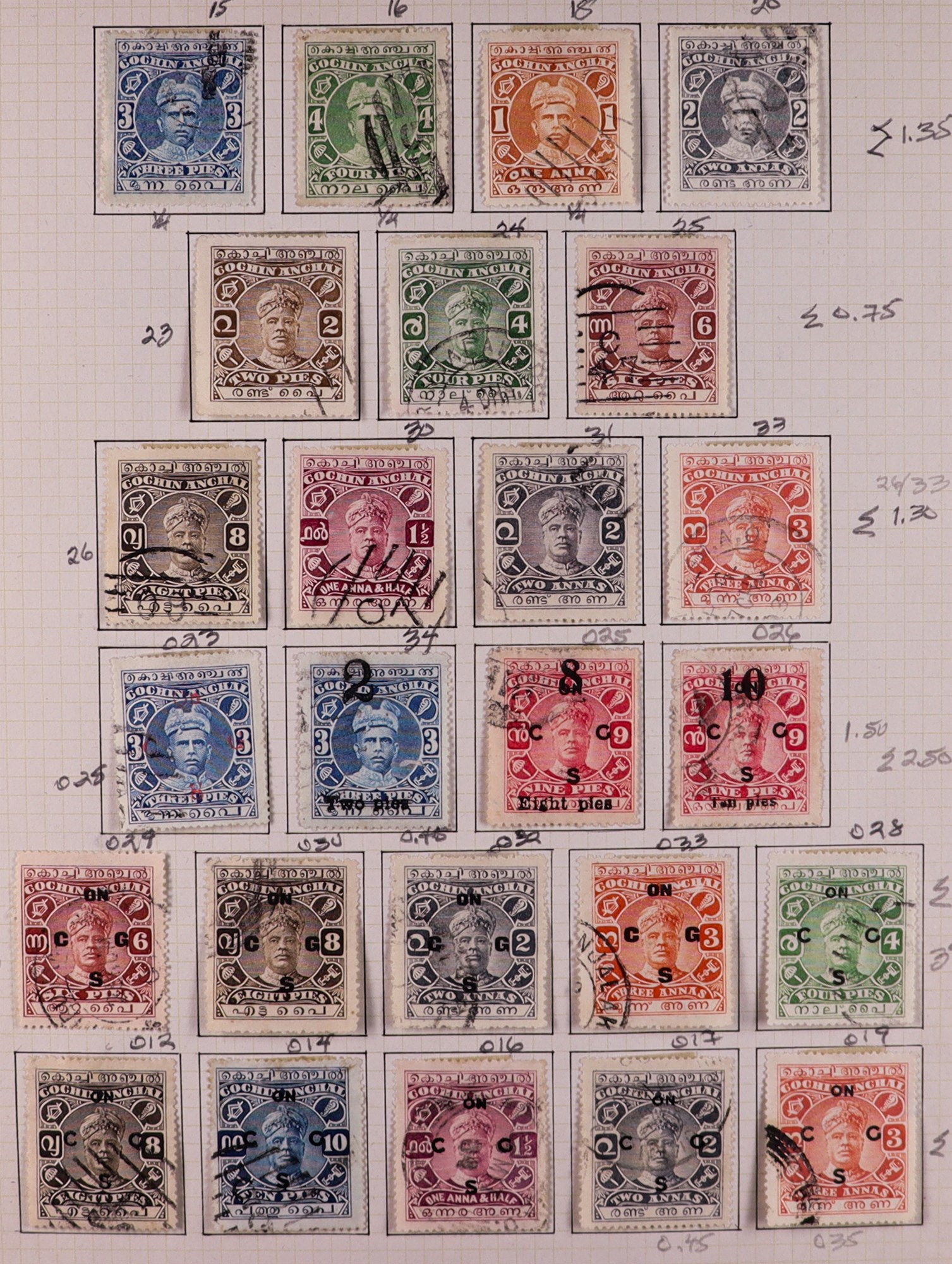 INDIA 1860-1861 MOSTLY USED COLLECTION on pages, includes 1865 to 8a, 1895 set, Officials, Indian - Image 8 of 9