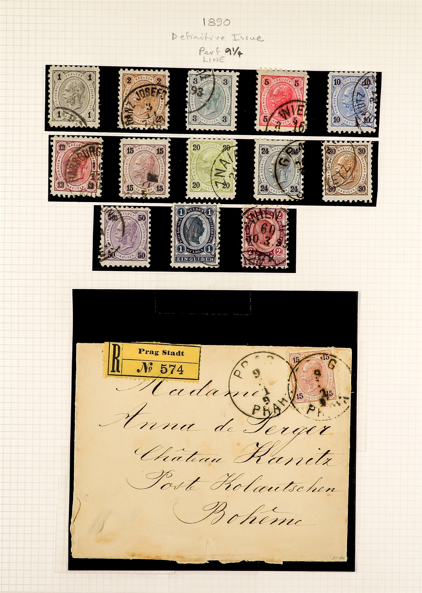 AUSTRIA 1890 - 1907 FRANZ JOSEF DEFINITIVES collection of over 300 stamps on album pages, semi-