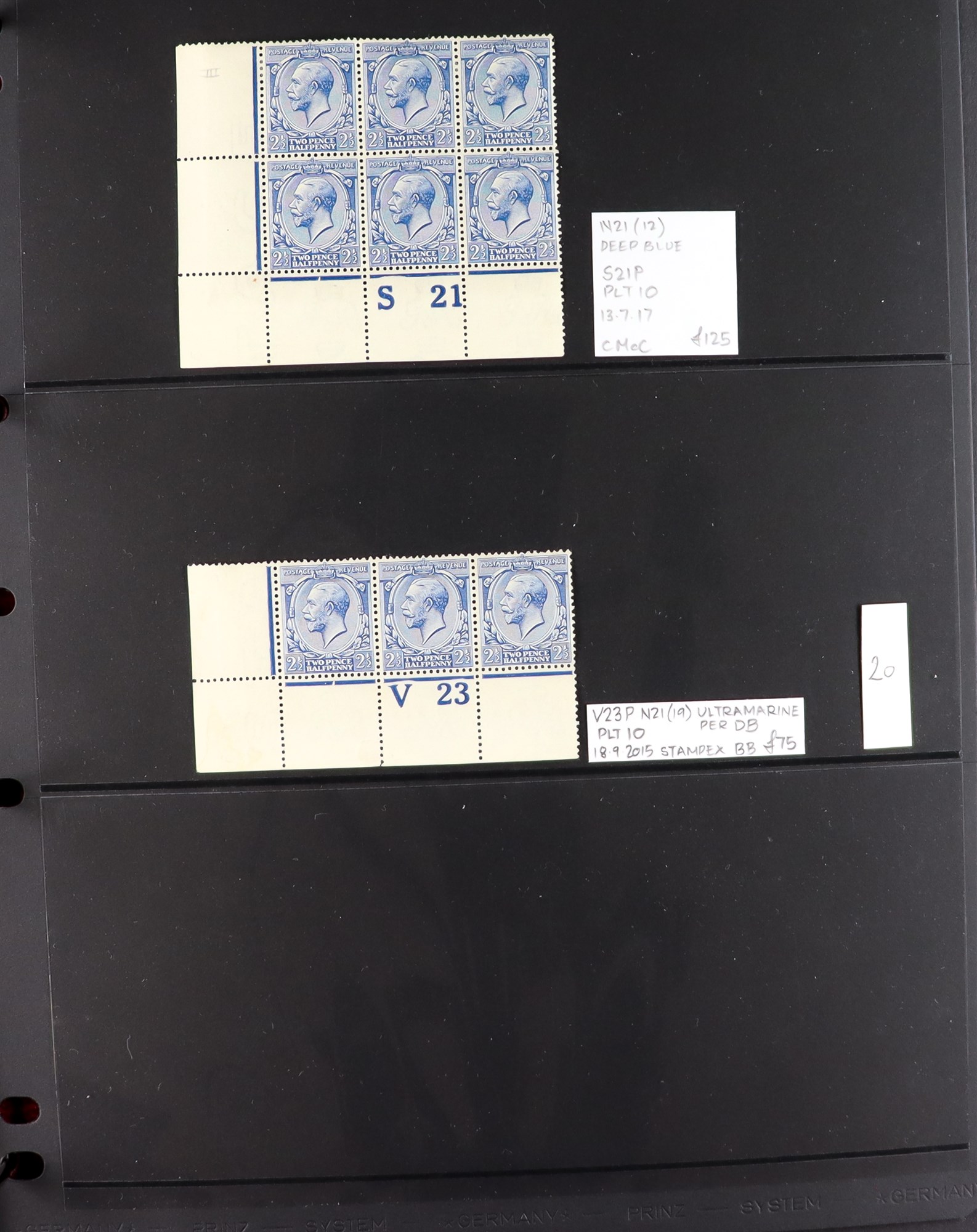 GB.GEORGE V 1912-24 2½d BLUES - SPECIALIZED CONTROL NUMBERS COLLECTION of mint (much never hinged - Image 20 of 20