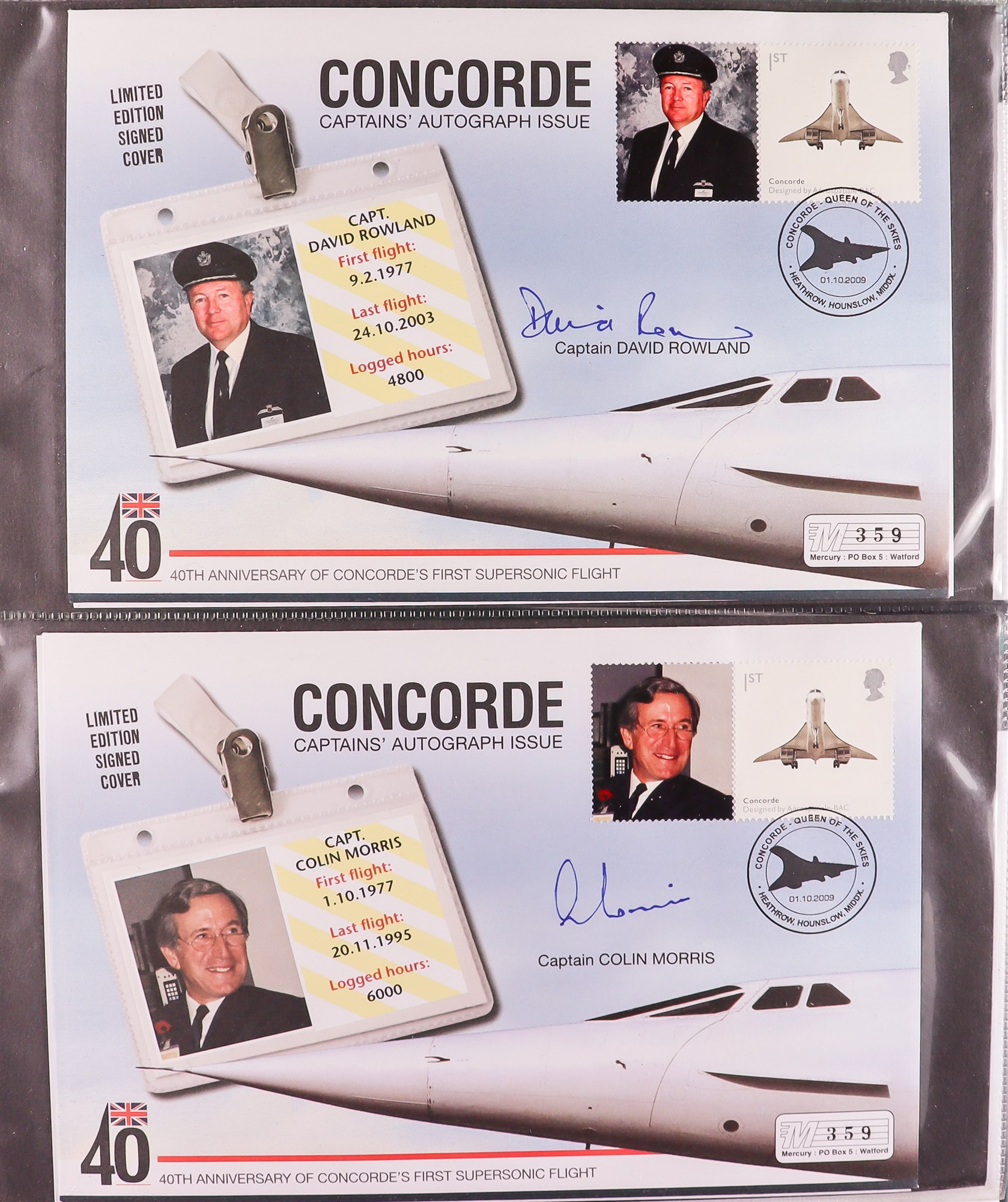 GB. COVERS & POSTAL HISTORY CONCORDE - AUTOGRAPHED COVERS collection of 16 items in binder, includes - Image 3 of 7