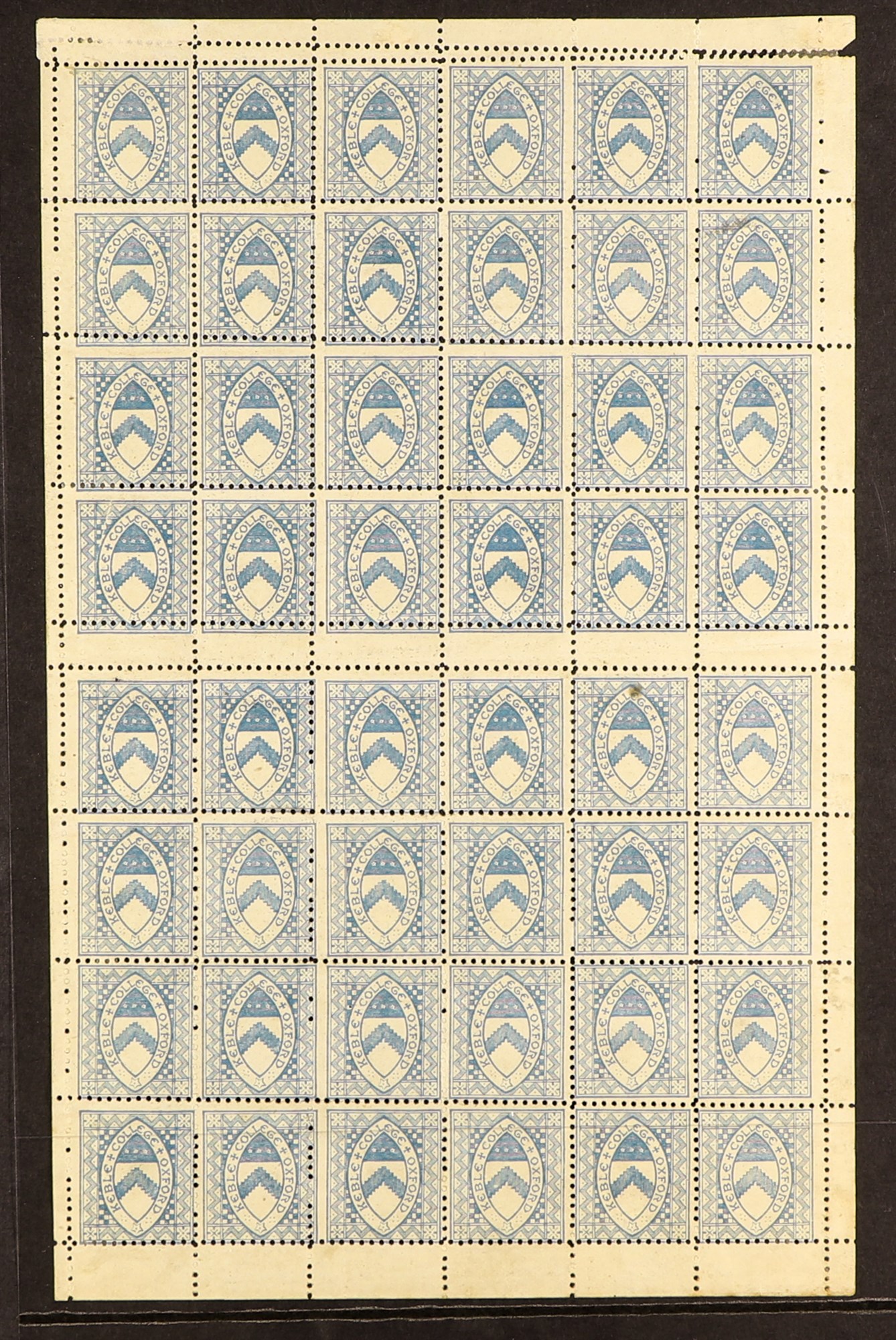 GB.QUEEN VICTORIA KEBLE COLLEGE OXFORD 1882 (May) ½d ultramarine college stamp, SG Spec CS10,