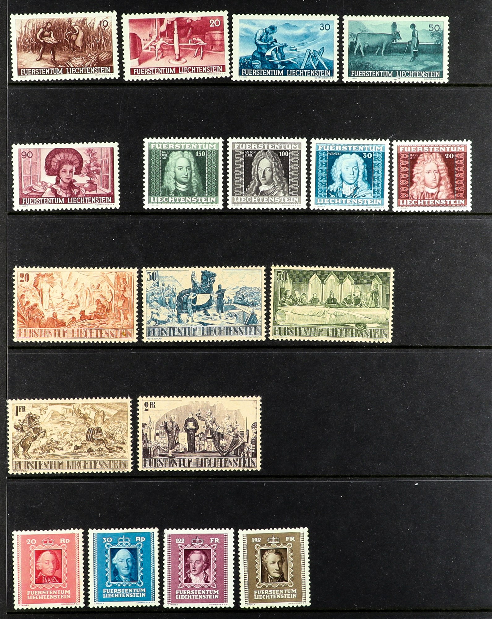 LIECHTENSTEIN 1938 - 1993 COLLECTION of 650+ never hinged mint stamps & 15 miniature sheets on - Image 2 of 11