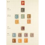 INDIA 1854 - 1900 MINT COLLECTION of 72 stamps on pages, note 1854-55 1a die II, 1855 4a, 1856-64 ½a