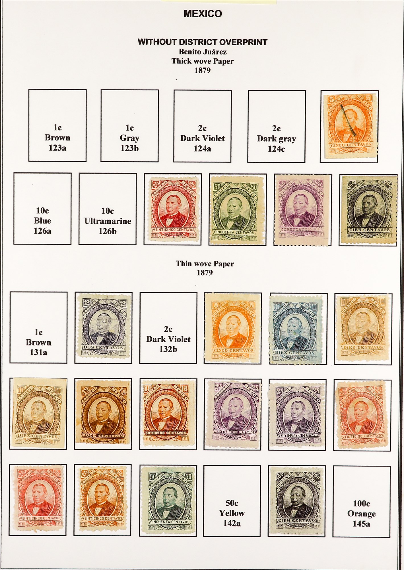 MEXICO 1872 - 1910 EXTENSIVE COLLECTION of over 300 mint & used stamps with a degree of