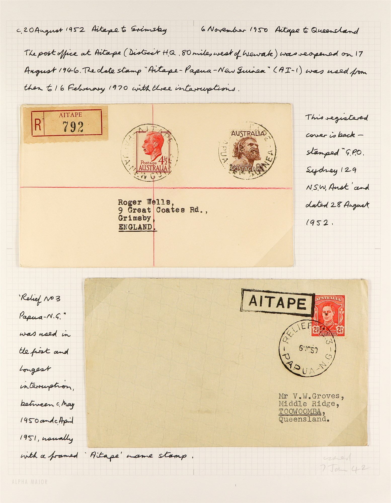 PAPUA NEW GUINEA 1946 - 1953 AUSTRALIA STAMPS ON COVERS collection of around 100 items chiefly - Image 6 of 18