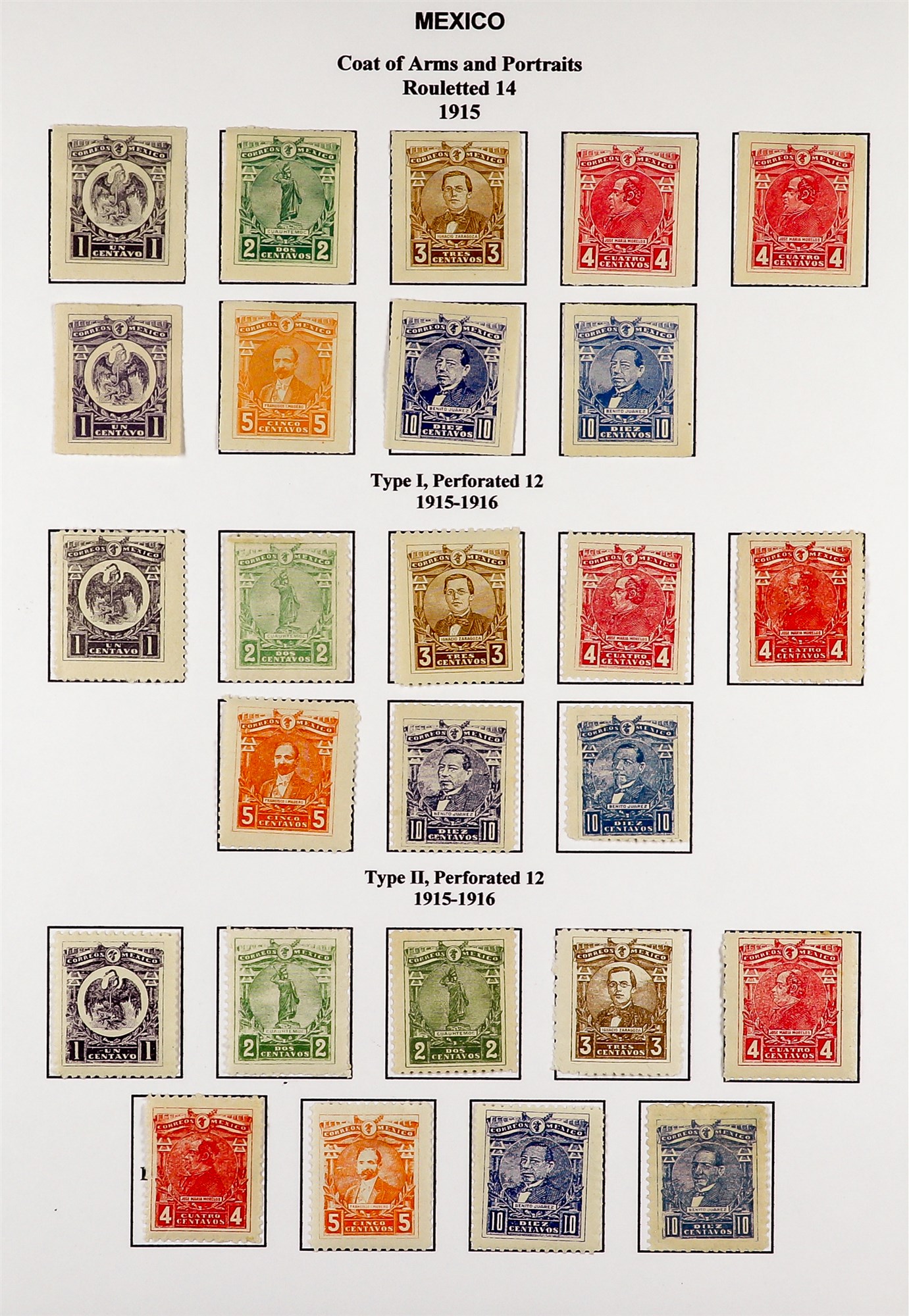 MEXICO 1913 - 1916 CIVIL WAR COLLECTION of around 300 mint stamps on pages, comprehensive with - Image 7 of 13
