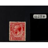 GB.GEORGE V 1912-24 1d deep carmine-red Wmk Cypher, Spec N16(13), never hinged mint. Copy of Brandon