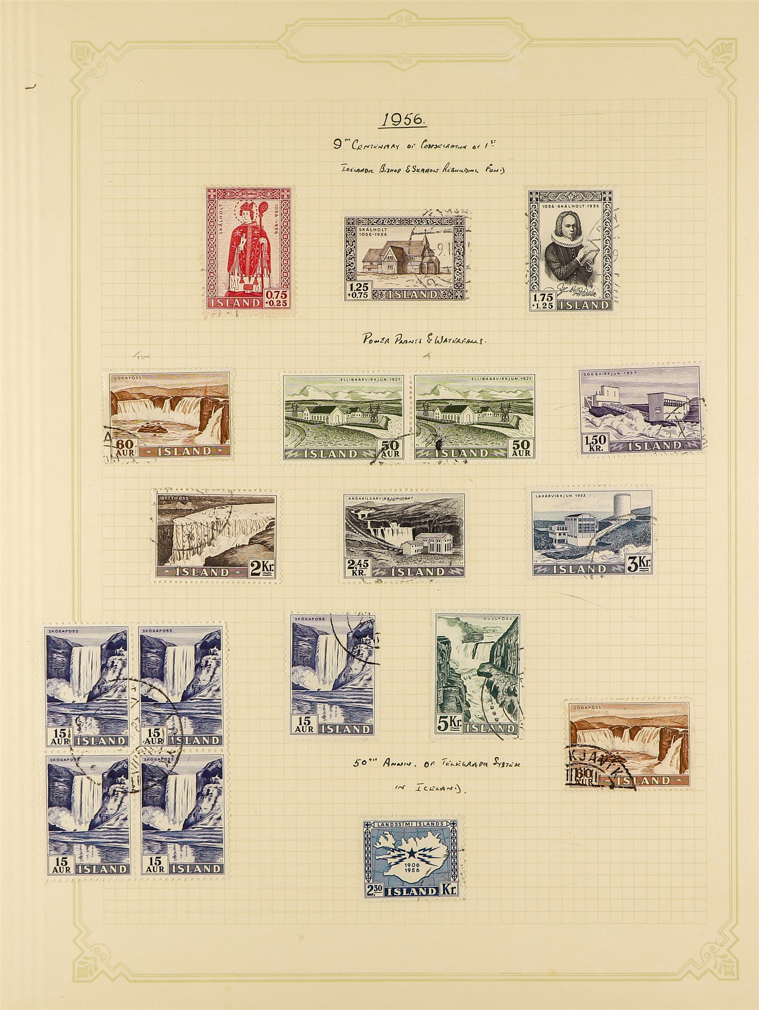 ICELAND 1901 - 1976 COLLECTION of over 700 used stamps on album pages, chiefly complete sets. Cat £ - Image 21 of 26