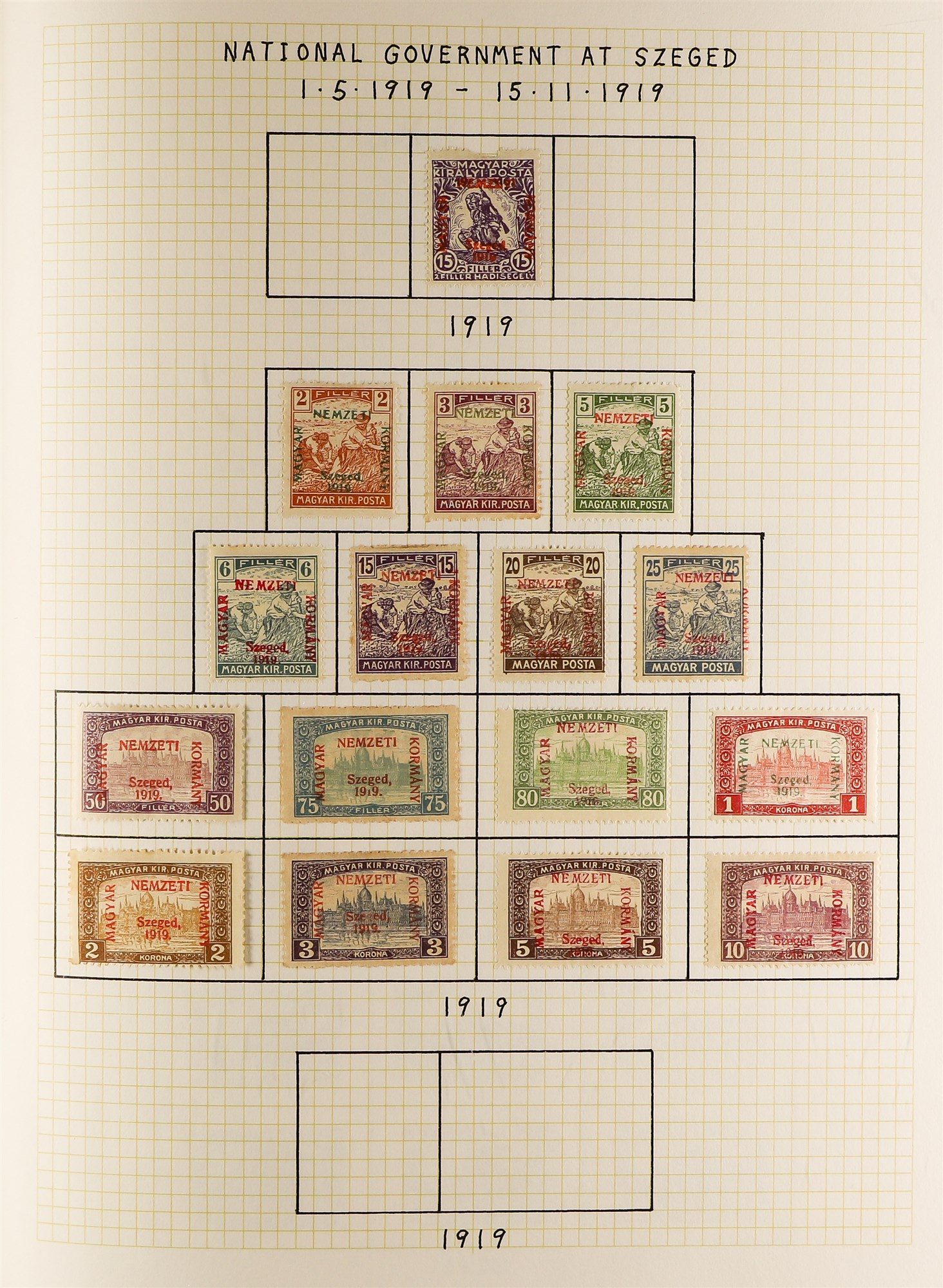 HUNGARY 1871 - 1944 COLLECTION of 1000+ mostly mint stamps, many sets, 'back of the book' with - Image 5 of 34
