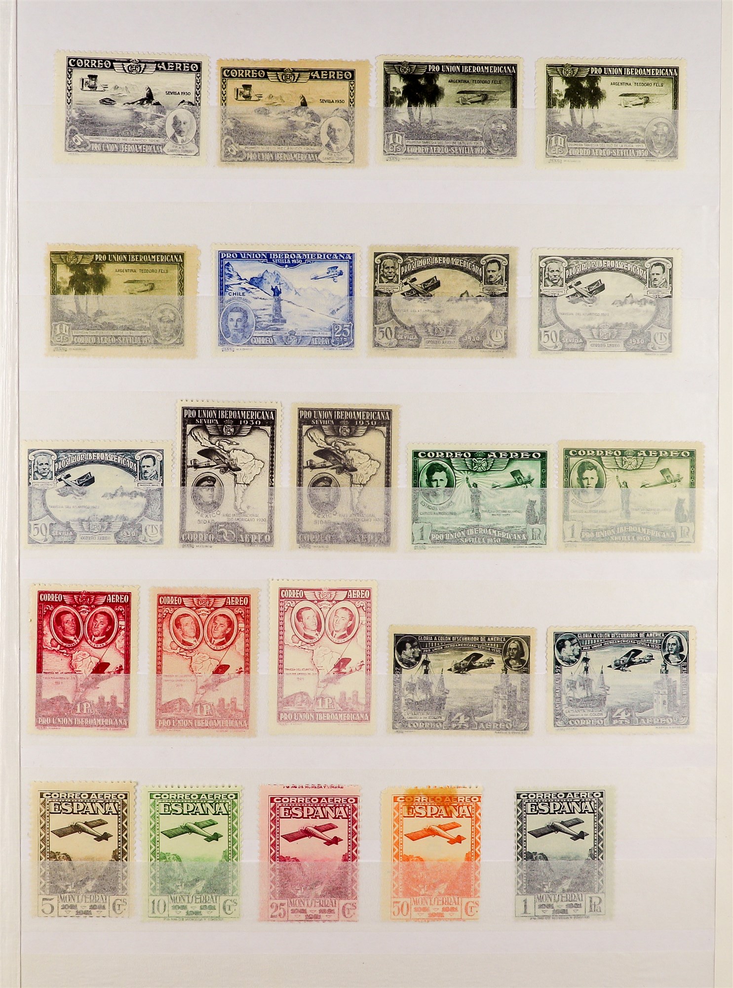 SPAIN 1920 - 1952 AIR POST STAMPS collection of over 150 mint stamps on protective pages, many sets. - Image 3 of 6