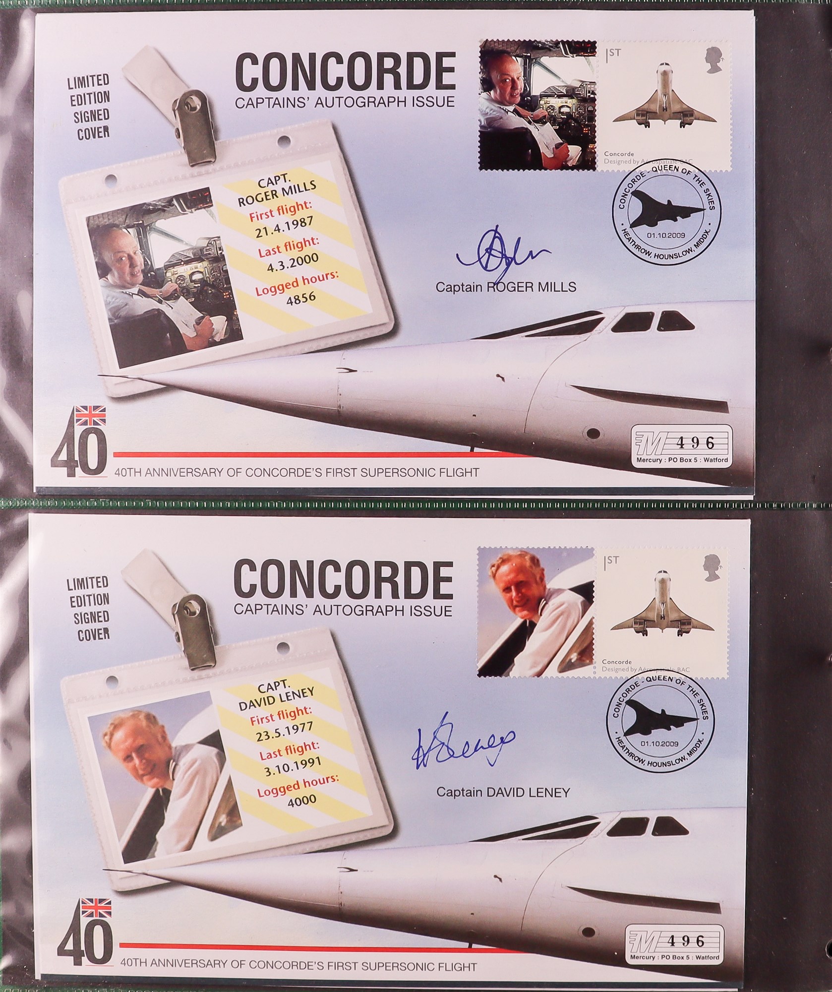 GB. COVERS & POSTAL HISTORY CONCORDE - AUTOGRAPHED COVERS collection of 16 items in binder, includes - Image 2 of 7