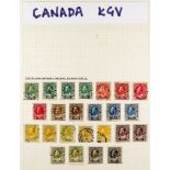 CANADA 1912 - 1935 USED COLLECTION. A comprehensive collection of KGV stamps on pages, many sets,