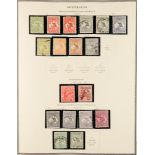 AUSTRALIA 1913 - 1965 COLLECTION of 400+ mint & used stamps on album pages, plenty of Kangaroo's and
