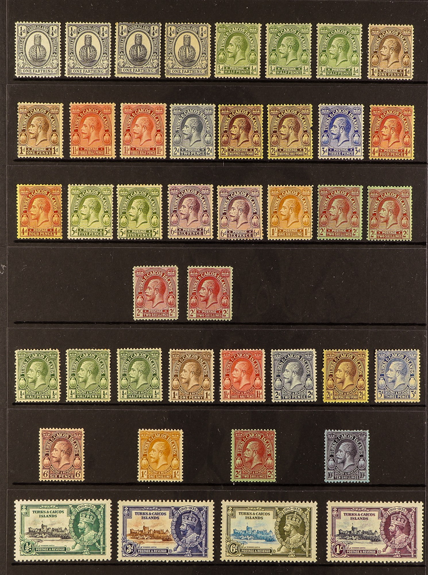 TURKS & CAICOS IS. 1913 - 1935 COLLECTION of around 150 mint stamps on protective pages, includes - Image 3 of 3