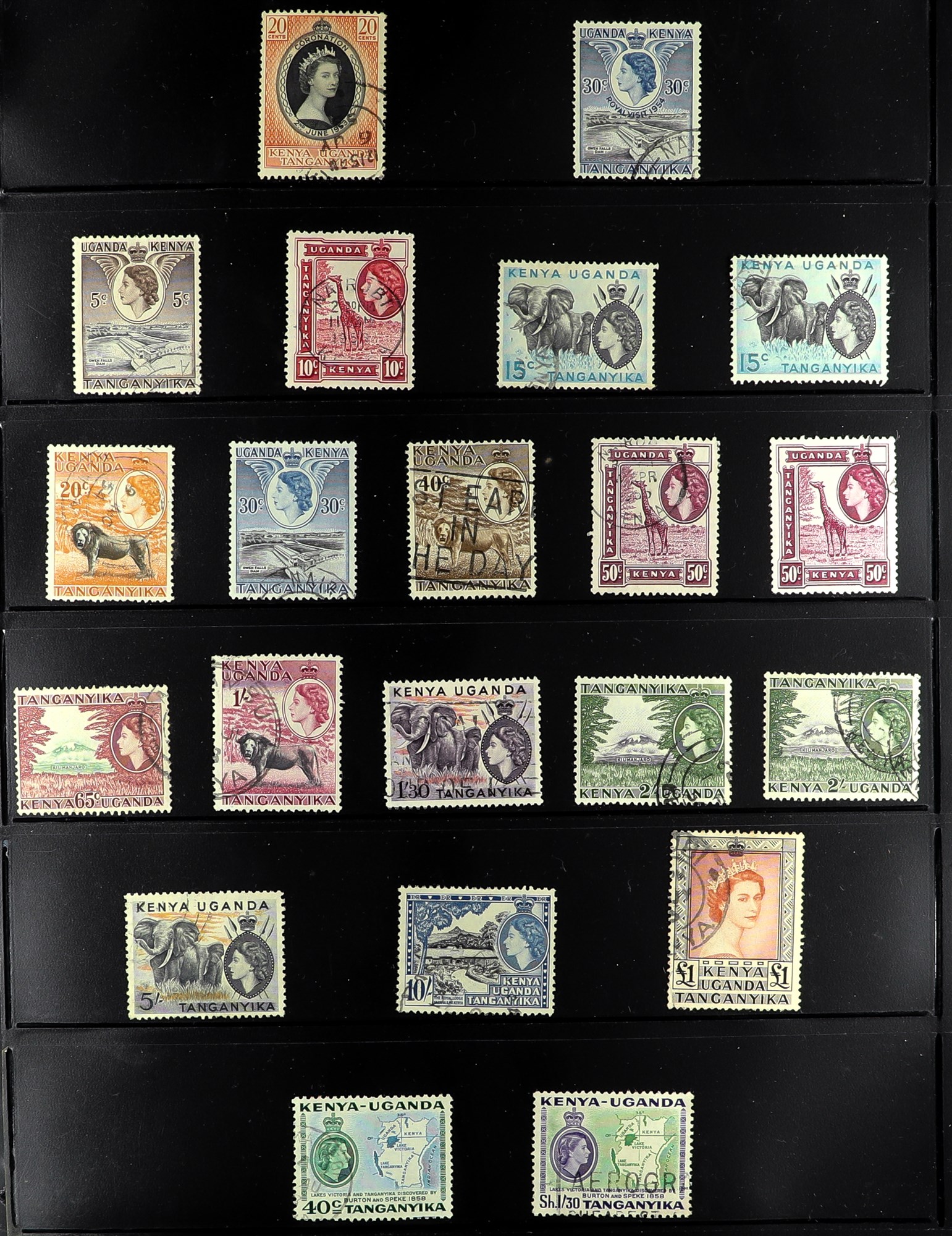 K.U.T. 1937 - 1965 COMPLETE COLLECTION of approx 145 used stamps on protective pages, the 1938-54 - Image 4 of 7