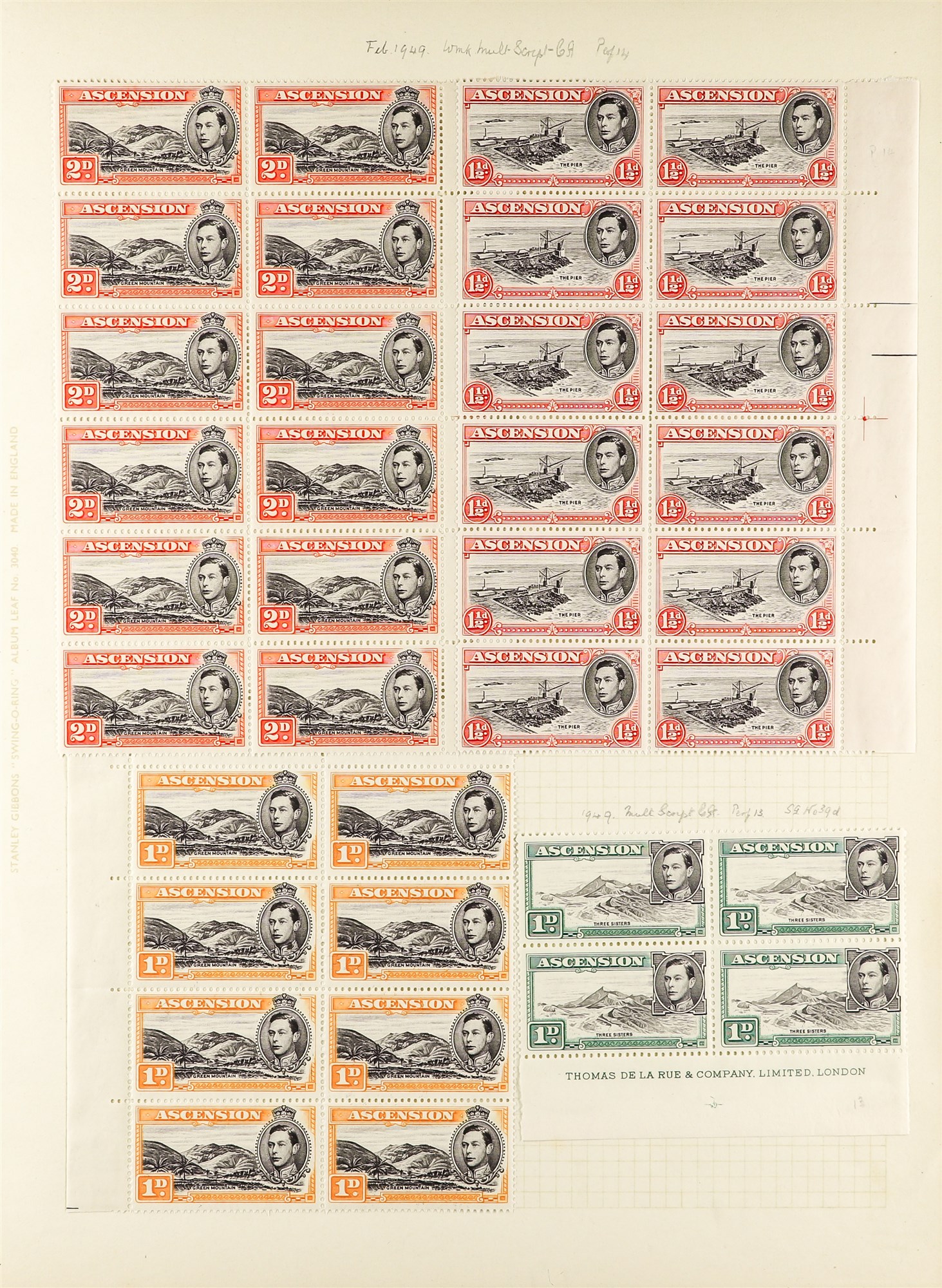 ASCENSION 1937 - 1952 MINT COLLECTION of 130+ stamps with most omnibus sets incl pairs, 1938 - Image 4 of 5