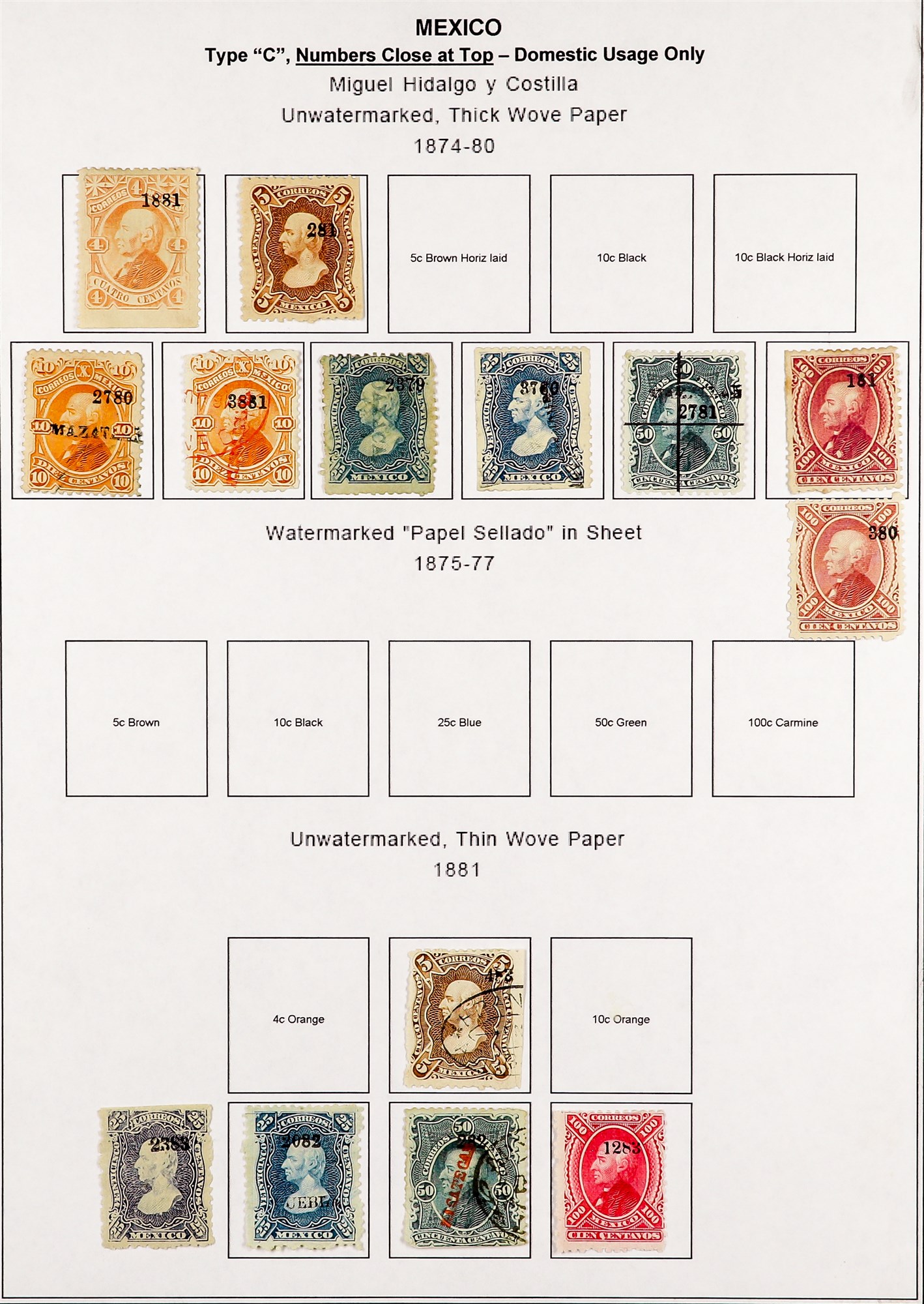 MEXICO 1872 - 1910 EXTENSIVE COLLECTION of over 300 mint & used stamps with a degree of - Image 7 of 32