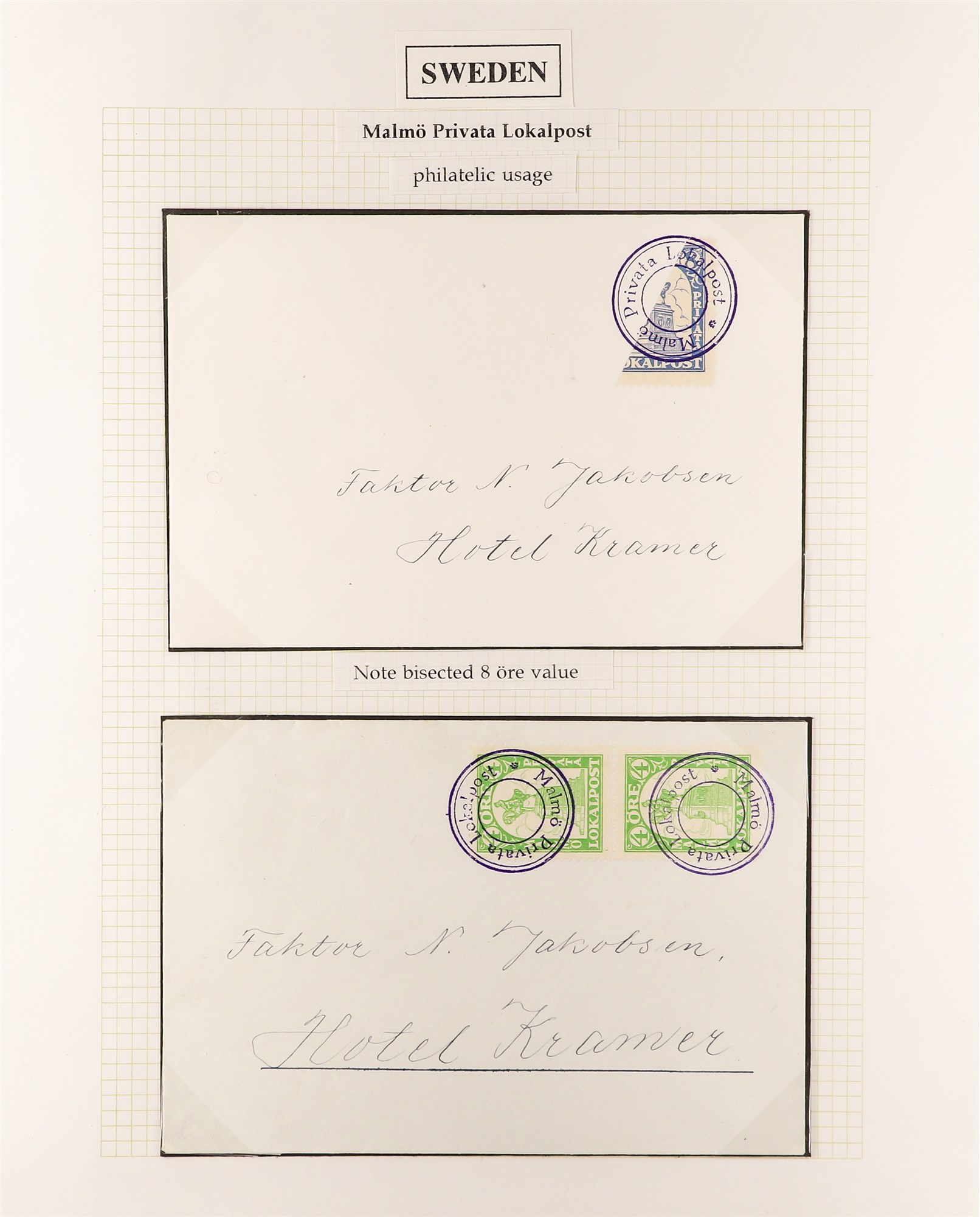 SWEDEN MALMO LOCAL POST COLLECTION of 1926 mint and used stamps, proofs & covers including some - Image 5 of 12