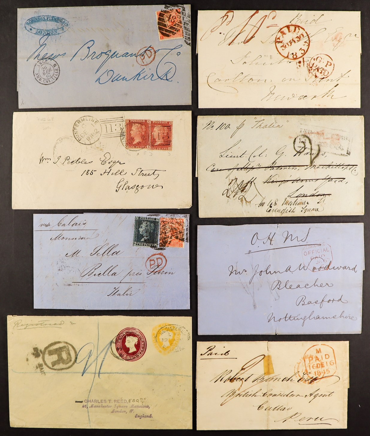 GB.QUEEN VICTORIA INTERESTING POSTAL HISTORY GROUP incl. 1841 front to The Garrison, Bathurst,