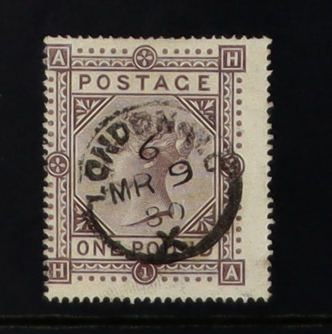 GB.QUEEN VICTORIA 1867-83 £1 brown - lilac, wmk Maltese Cross, SG 129, used with small centrally -