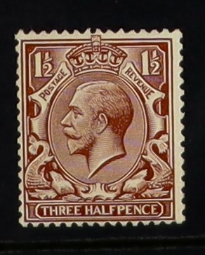 GB.GEORGE V 1912-24 1½d chocolate Wmk Cypher, Spec N18(7), never hinged mint. RPS certificate,