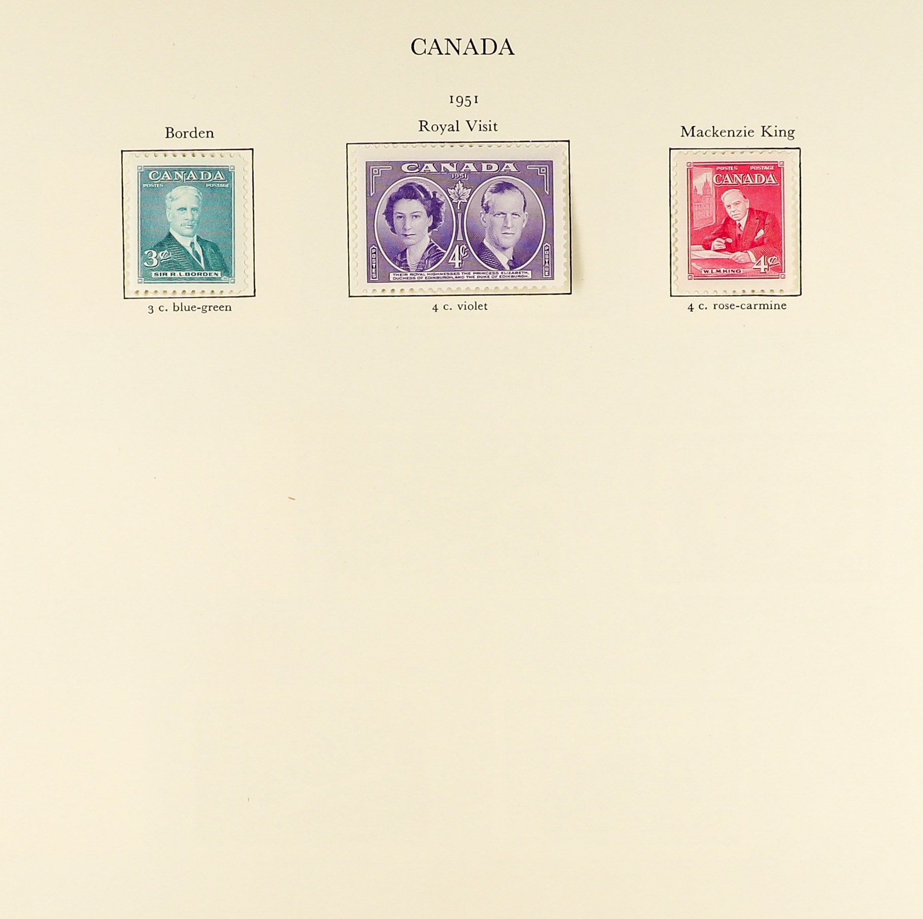 CANADA 1937 - 1951 COLLECTION of 110+ mint stamps on album pages, complete for the period (SG 356- - Image 4 of 6