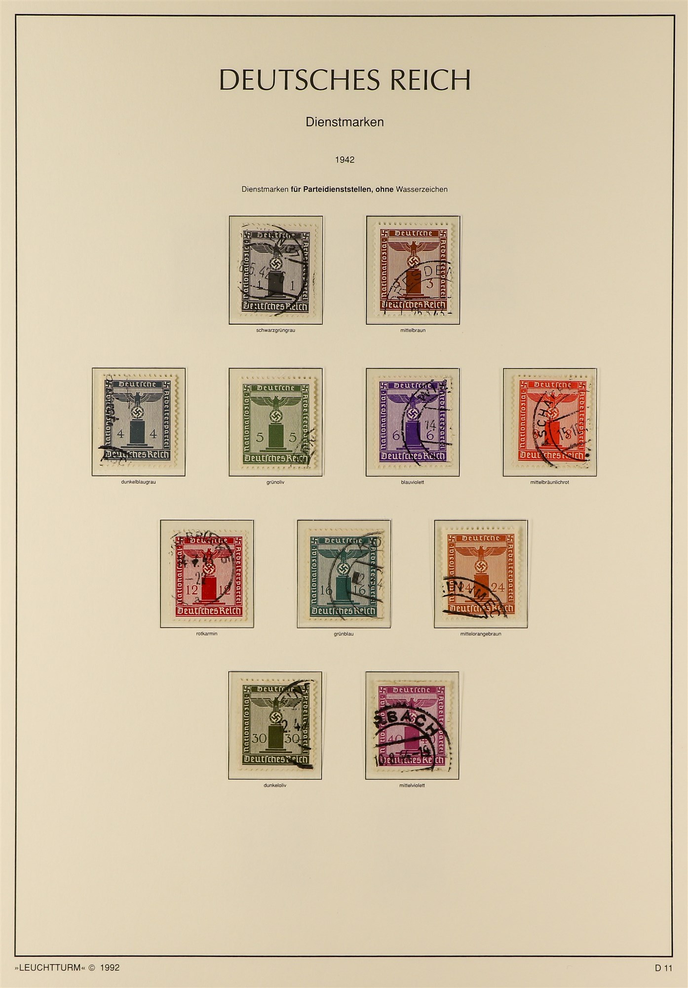 GERMANY OFFICIAL STAMPS 1903 - 1944 COLLECTION of used stamps, near- complete for the period, s.t. - Image 4 of 5