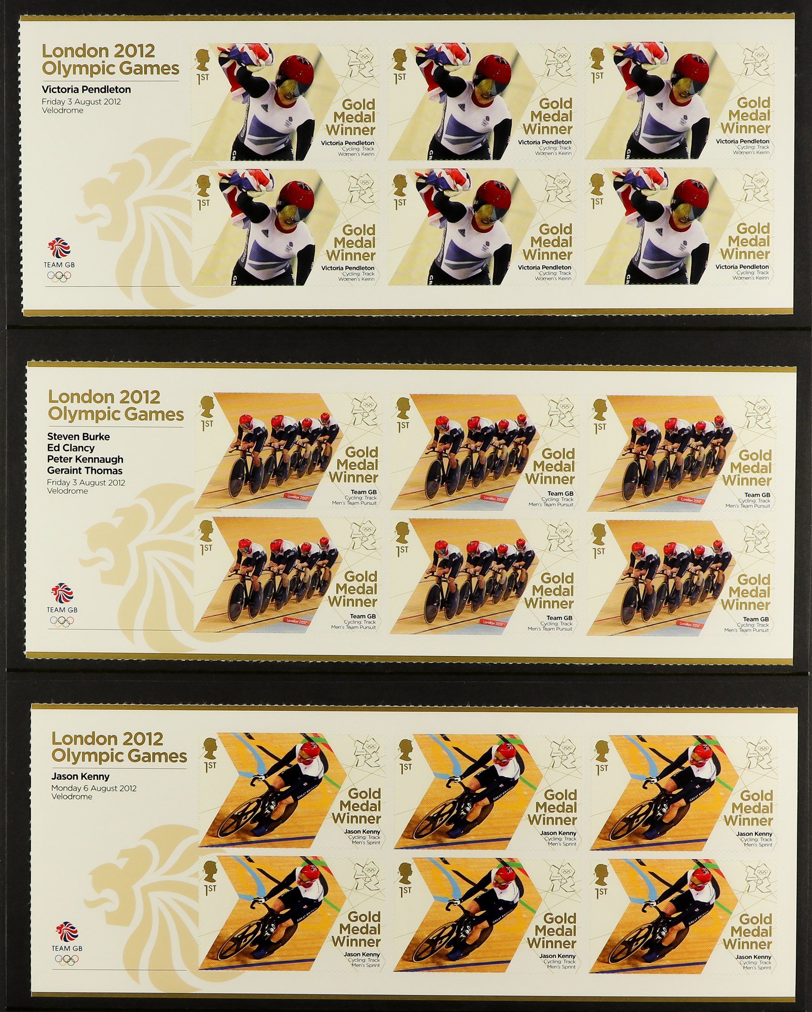 GB.ELIZABETH II 2012 Olympic Gold Medal Winners complete set of sheetlets of 6, SG 3342a/70a, and - Image 6 of 16