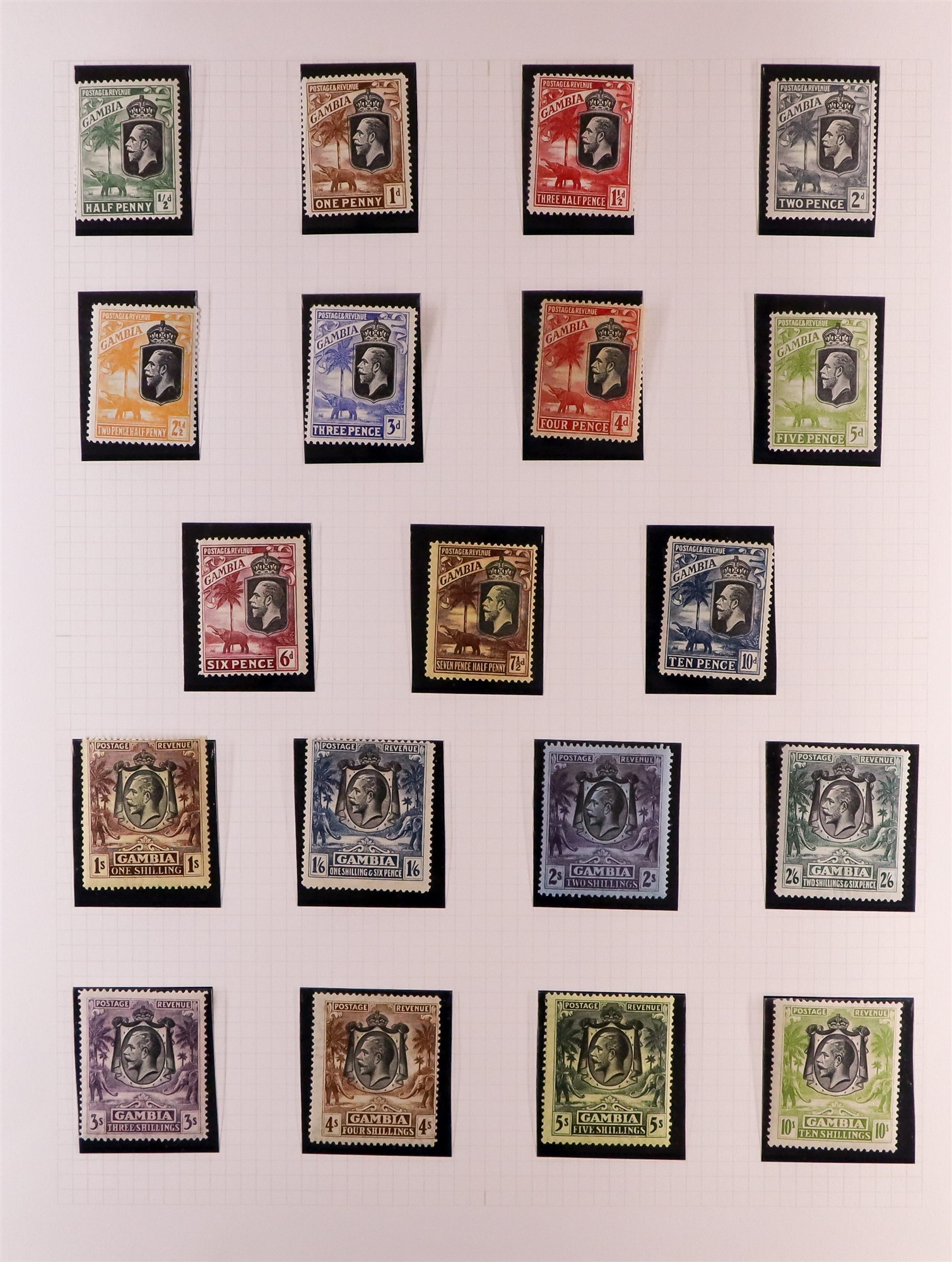 GAMBIA 1880 - 1935 COLLECTION incl. various Cameo issues mint, 1s violet used strip 3, 1902-05 set - Image 15 of 15