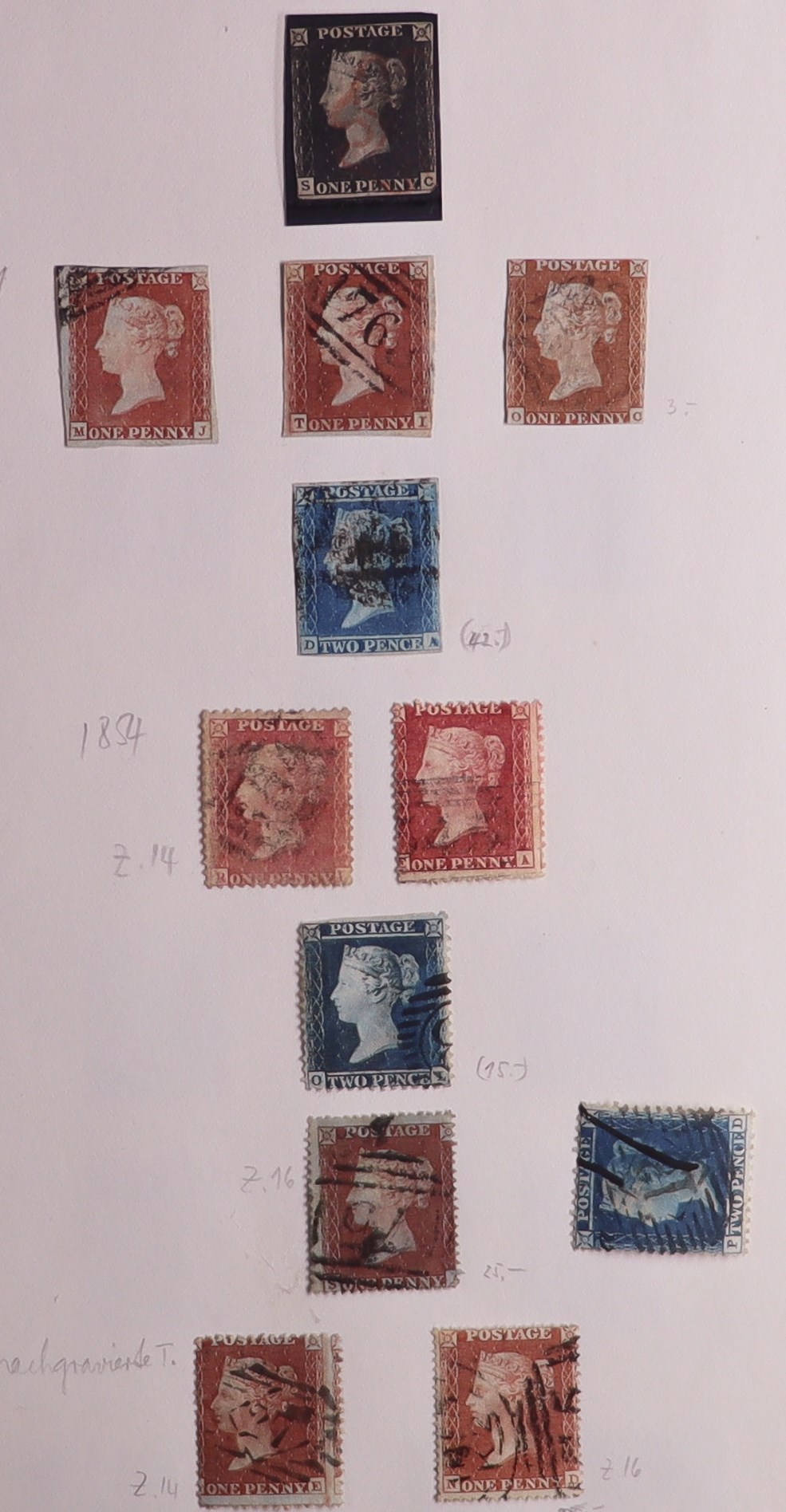 GREAT BRITAIN 1840-1950's USED ACCUMULATION on stock cards & pages, includes 1840 1d Penny Blacks ( - Image 12 of 21