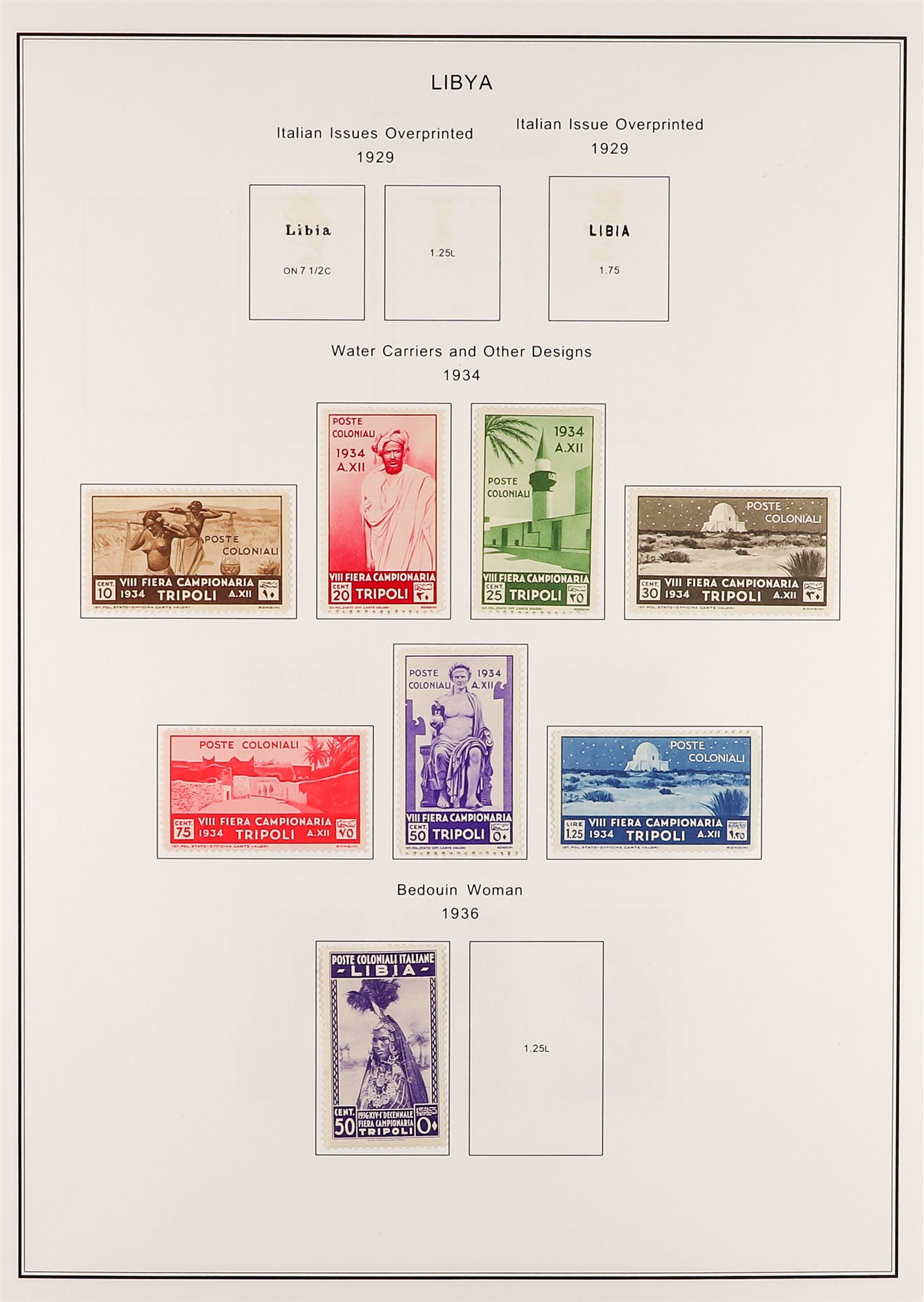 ITALIAN COLONIES LIBYA 1912 - 1941 collection of 160+ mint stamps on album pages. Sassone €3150+. - Image 3 of 5