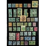 INDIA INDIA USED IN BUSHIRE (PERSIA) collection of 88 Indian stamps spanning 1865-1911.