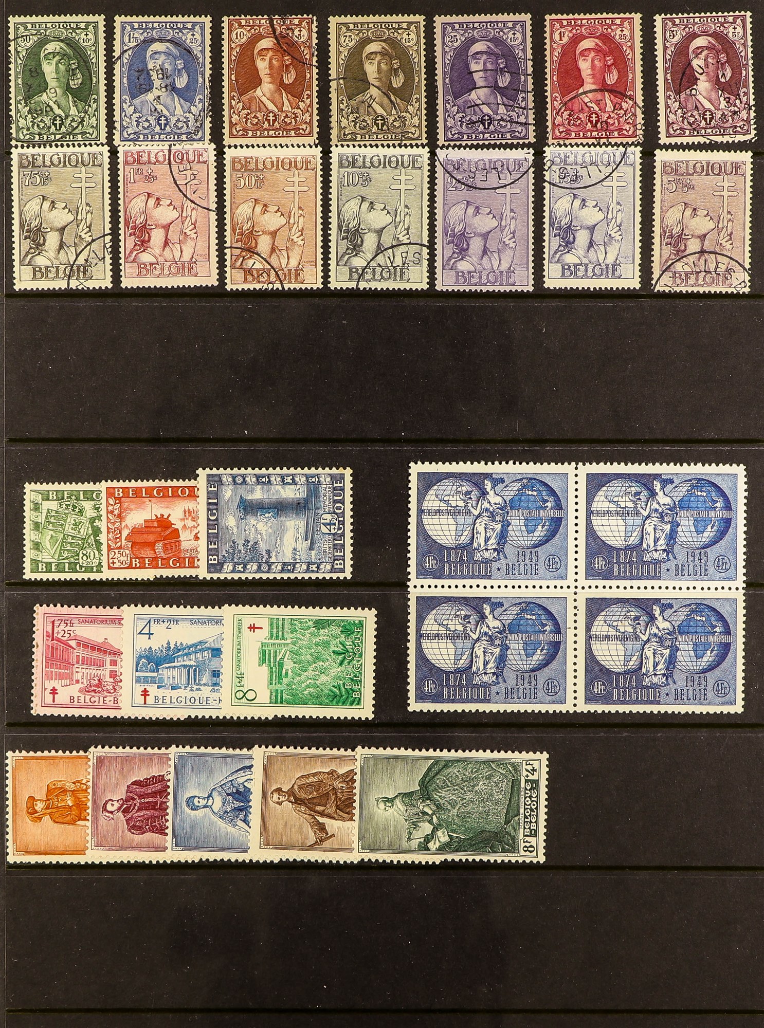 BELGIUM 1911 - 1985 USED COLLECTION of around 180 chiefly used stamps on protective pages, note 1911 - Image 2 of 5