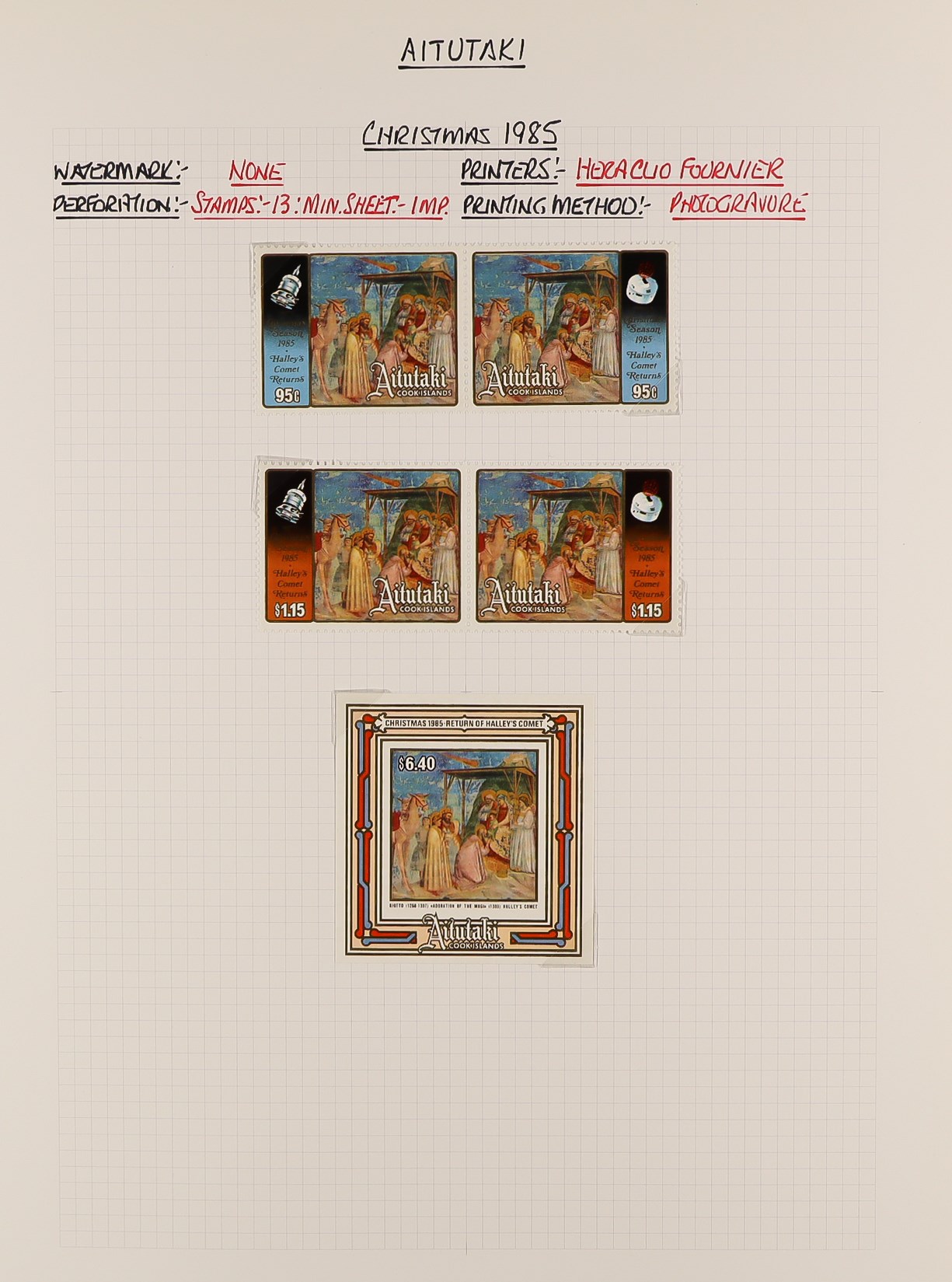 AITUTAKI 1982 - 1996 COLLECTION of mint sets and never hinged mint minature sheets, sheetlets & se- - Image 14 of 21