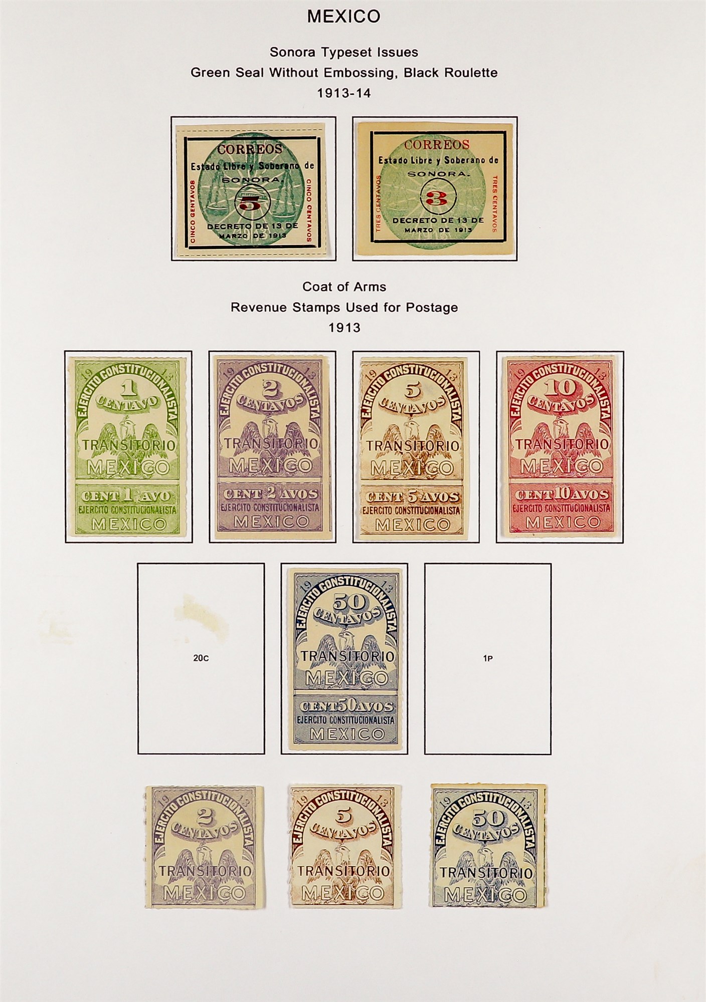 MEXICO 1913 - 1916 CIVIL WAR COLLECTION of around 300 mint stamps on pages, comprehensive with